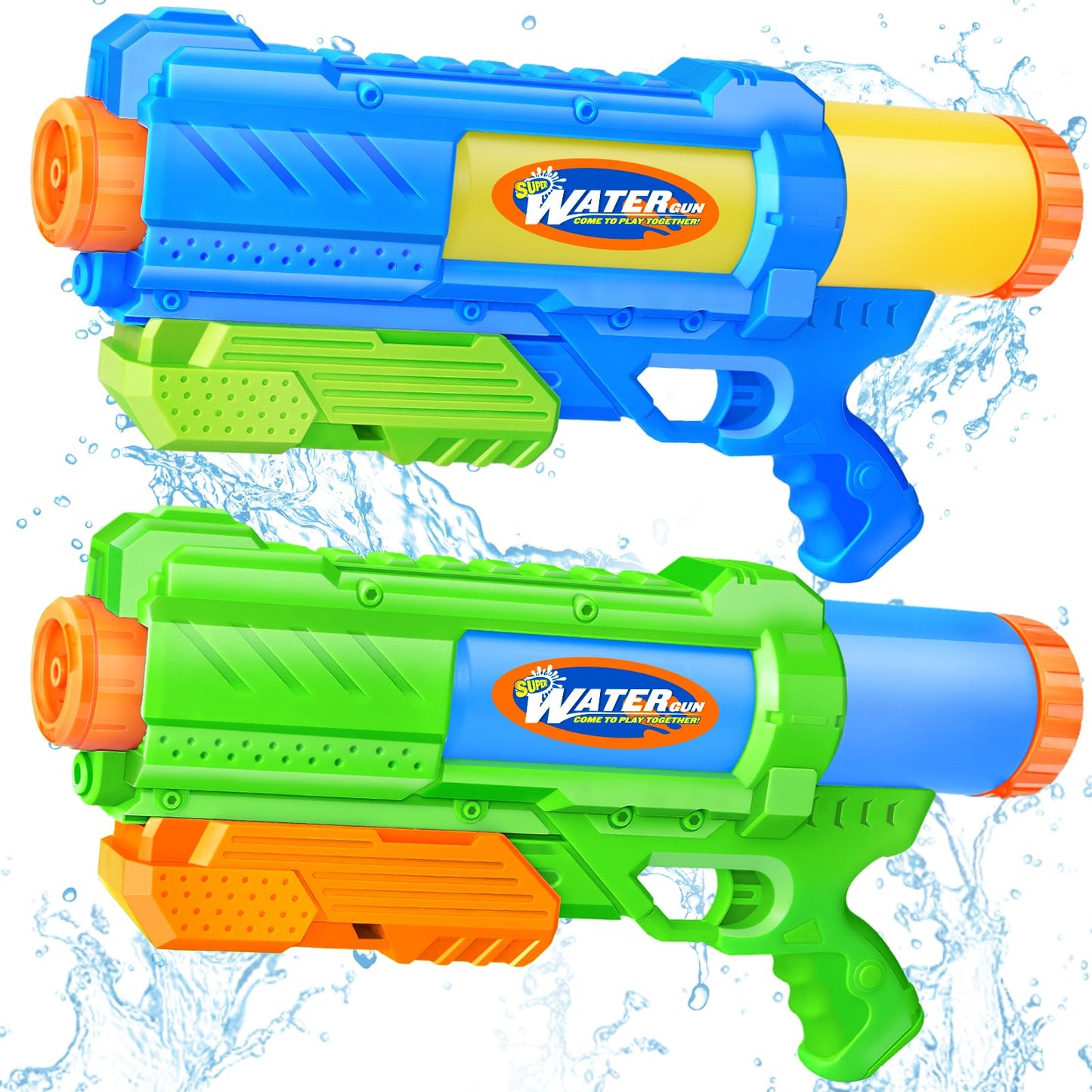 Hot Super Water Gun for Kids Adults: 2 Pack Super Water Gun Soaker 1200cc Squirt Blasters with Impressive Range - Ideal Toys for Boys Girls Summer Outdoor Swimming Pool Water Toys Fun