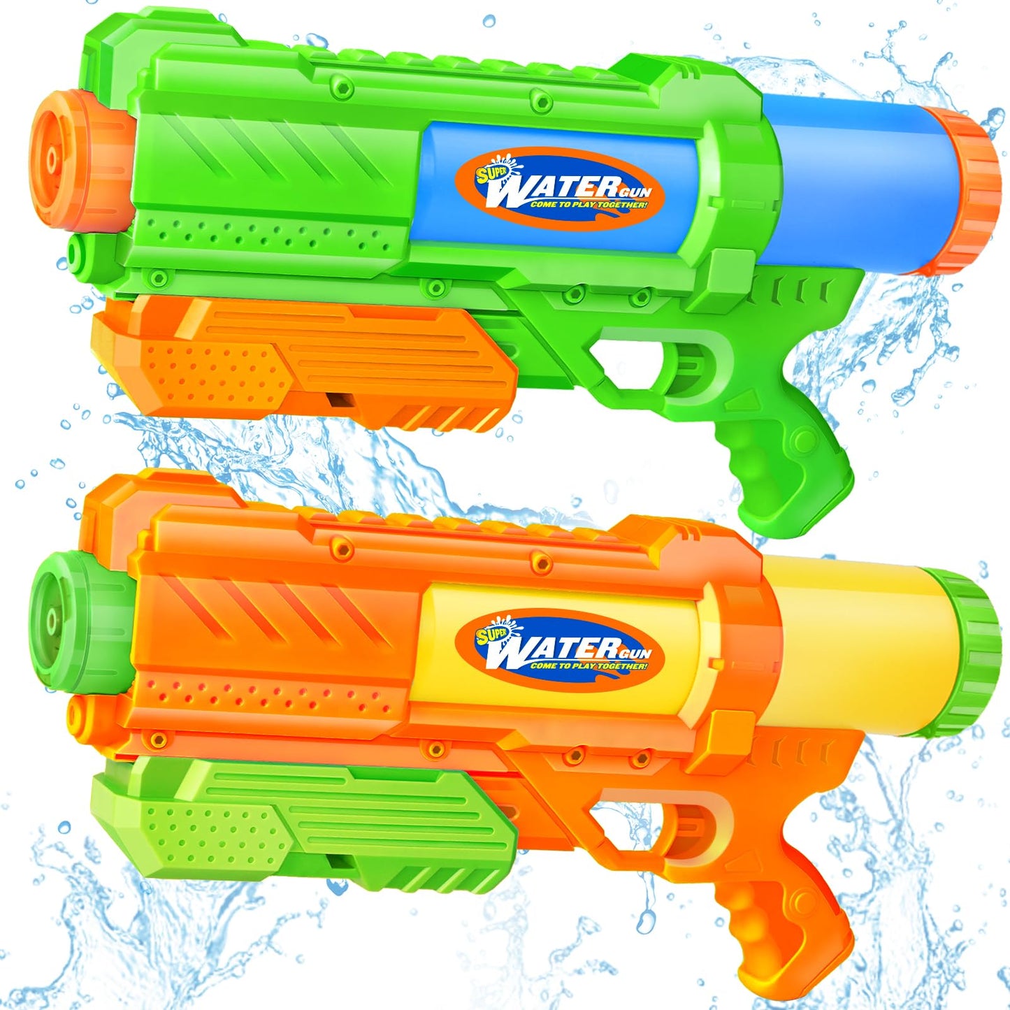 Hot Super Water Gun for Kids Adults: 2 Pack Super Water Gun Soaker 1200cc Squirt Blasters with Impressive Range - Ideal Toys for Boys Girls Summer Outdoor Swimming Pool Water Toys Fun