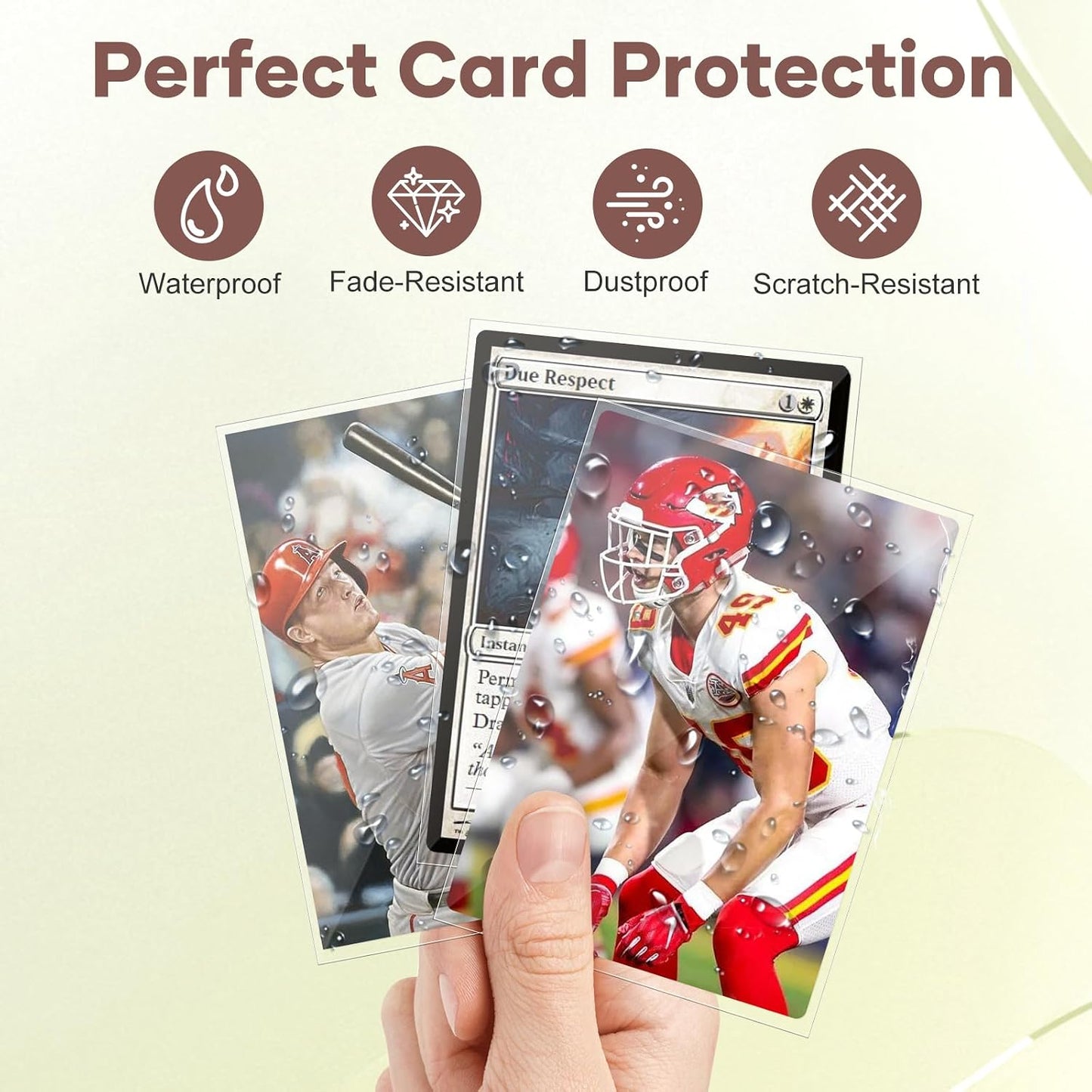 Hot 1200 Count Card Sleeves, Clear Baseball Card Sleeves, Soft Trading Card Sleeve Fit for MTG, TCG, Baseball Cards, Football Cards, Game Cards