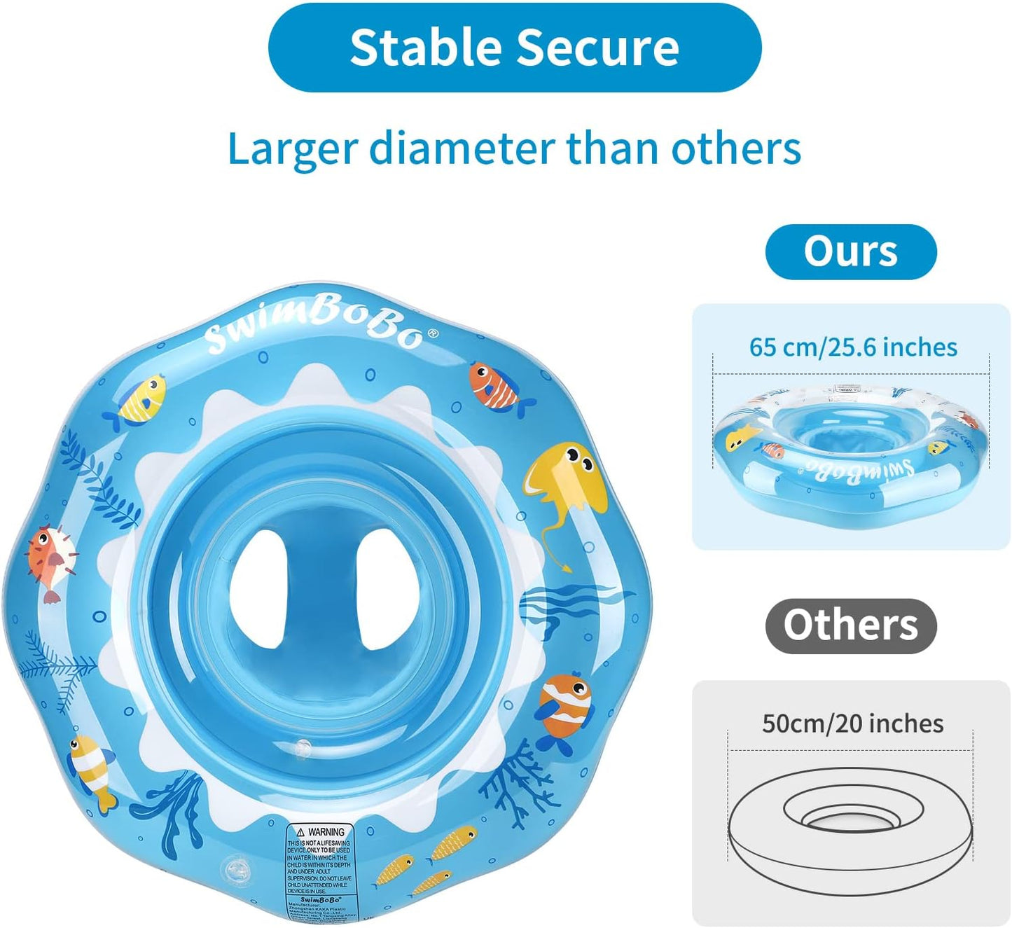 HotInflatable Baby Swimming Float with Safety Seat Fun Swimming Pool Toys for Age 6-36 Months Toddler