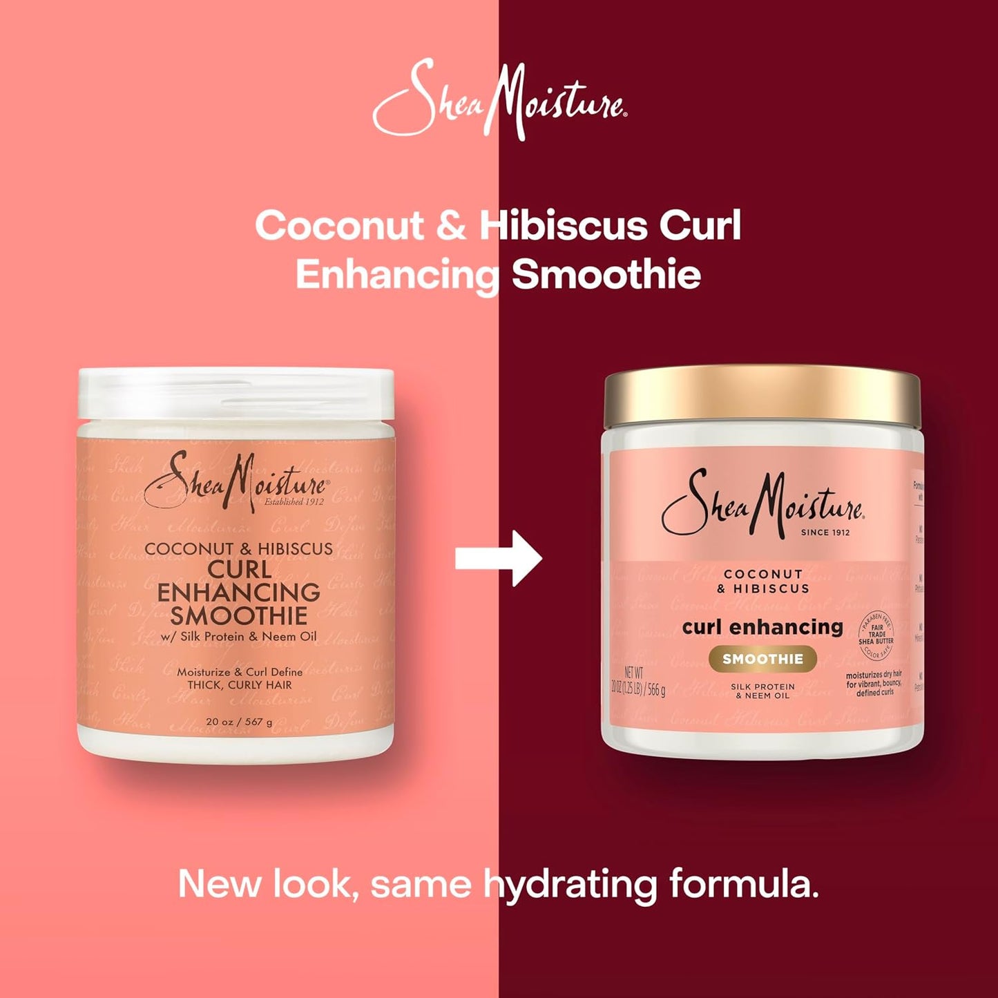 HotSheaMoisture Curl Enhancing Smoothie Hair Cream Coconut and Hibiscus for Thick, Curly Hair Sulfate Free and Paraben Free Curl Cream 20 oz