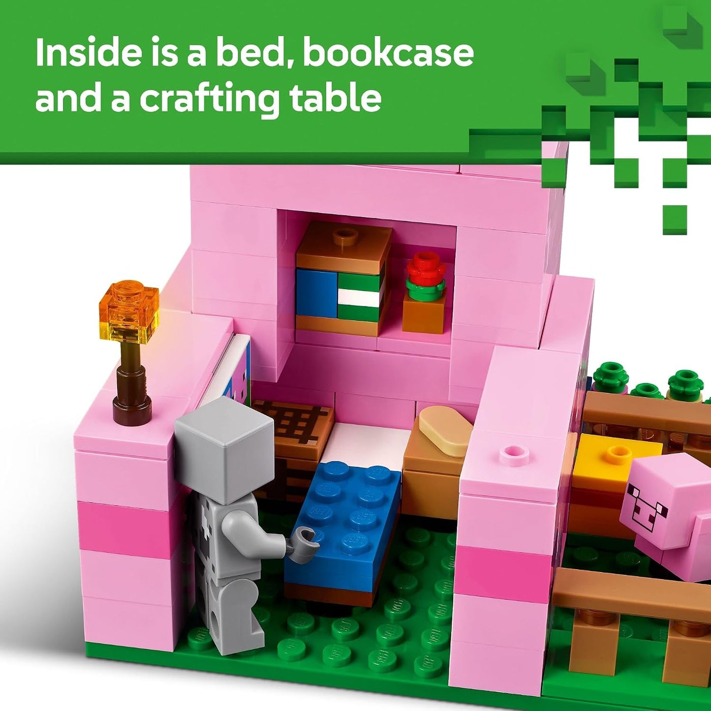 HotLEGO Minecraft The Baby Pig House Toy Figures and Playset - Building Minecraft Toy for Kids, Boys and Girls, Ages 7+ - Gift for Birthdays - with 2 Minifigures for Pretend Play - 21268