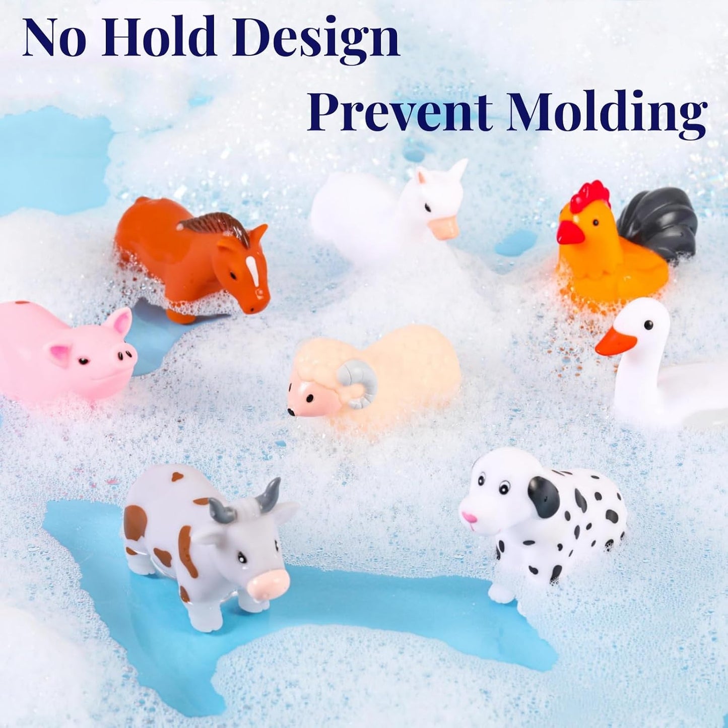 Hot XY-WQ Bath Toys No Hole, for Infants 6-12& Toddlers 1-3, No Hole Bathtub Toys (Animal Ⅱ, 8 Pcs with Mesh Bag)
