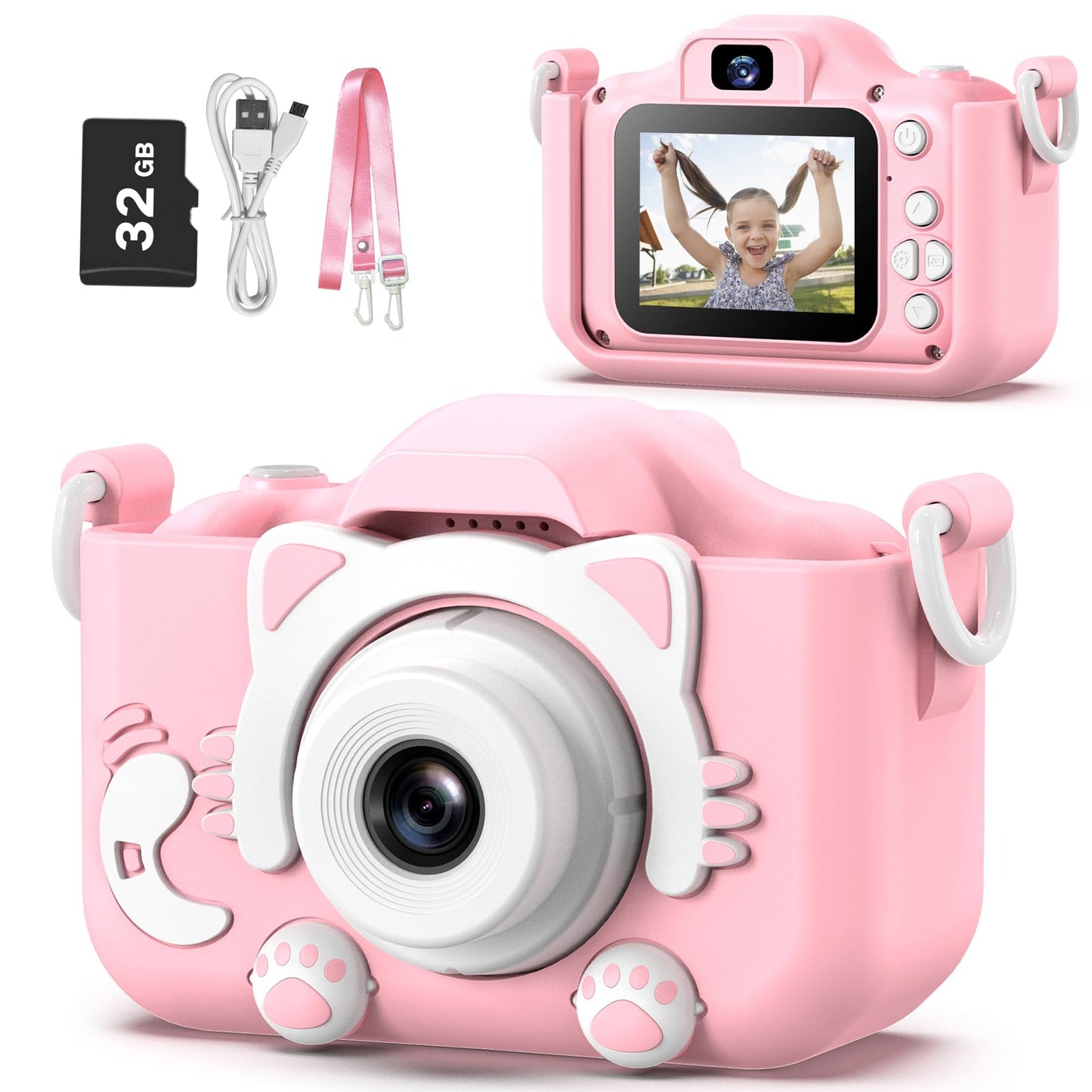 HotGoopow Kids Camera Toys for 3-8 Year Old Girls Boys,Children Digital Video Camcorder Camera with Cartoon Soft Cover, Best Chritmas Birthday Festival Gift for Kids