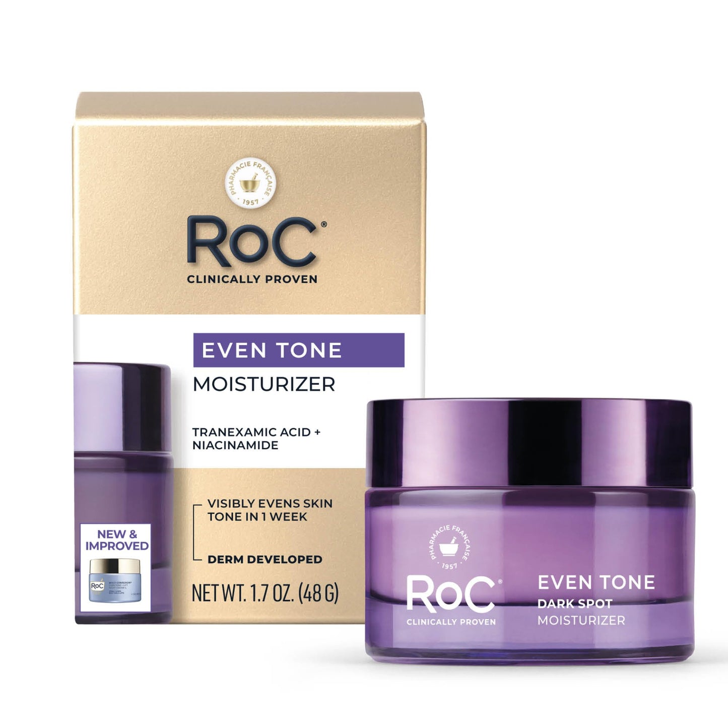 HotRoC Multi Correxion 5 in 1 Chest Neck Face Moisturizer Face Cream with SPF 30 for Visible Wrinkle and Neck Firming and Tightening, Oil Free Skin Care, 1.7 oz (Packaging May Vary)