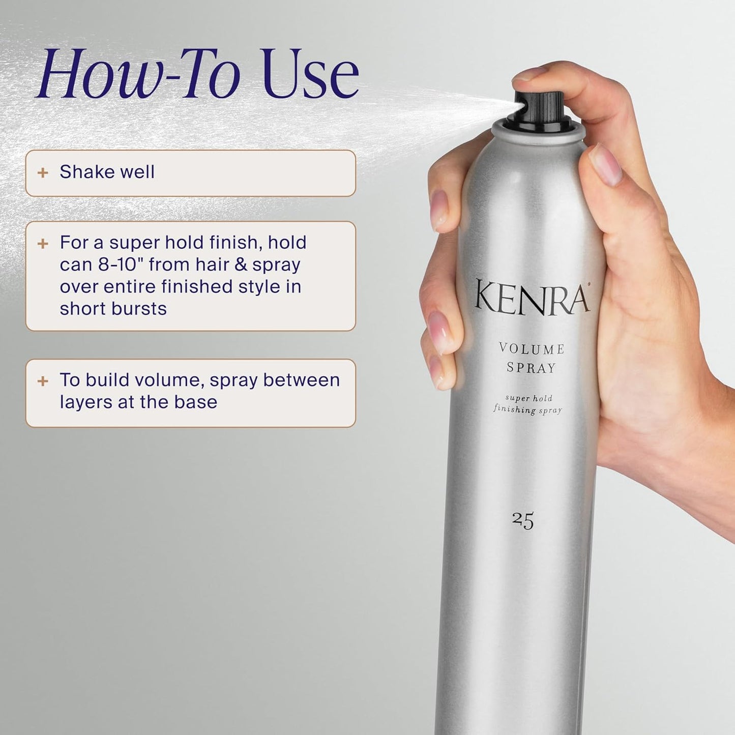 HotKenra Professional Volume Spray 25 | Super Hold Finishing & Styling Hairspray | Flake-free & Fast-drying | Wind & Humidity Resistance | All Hair Types