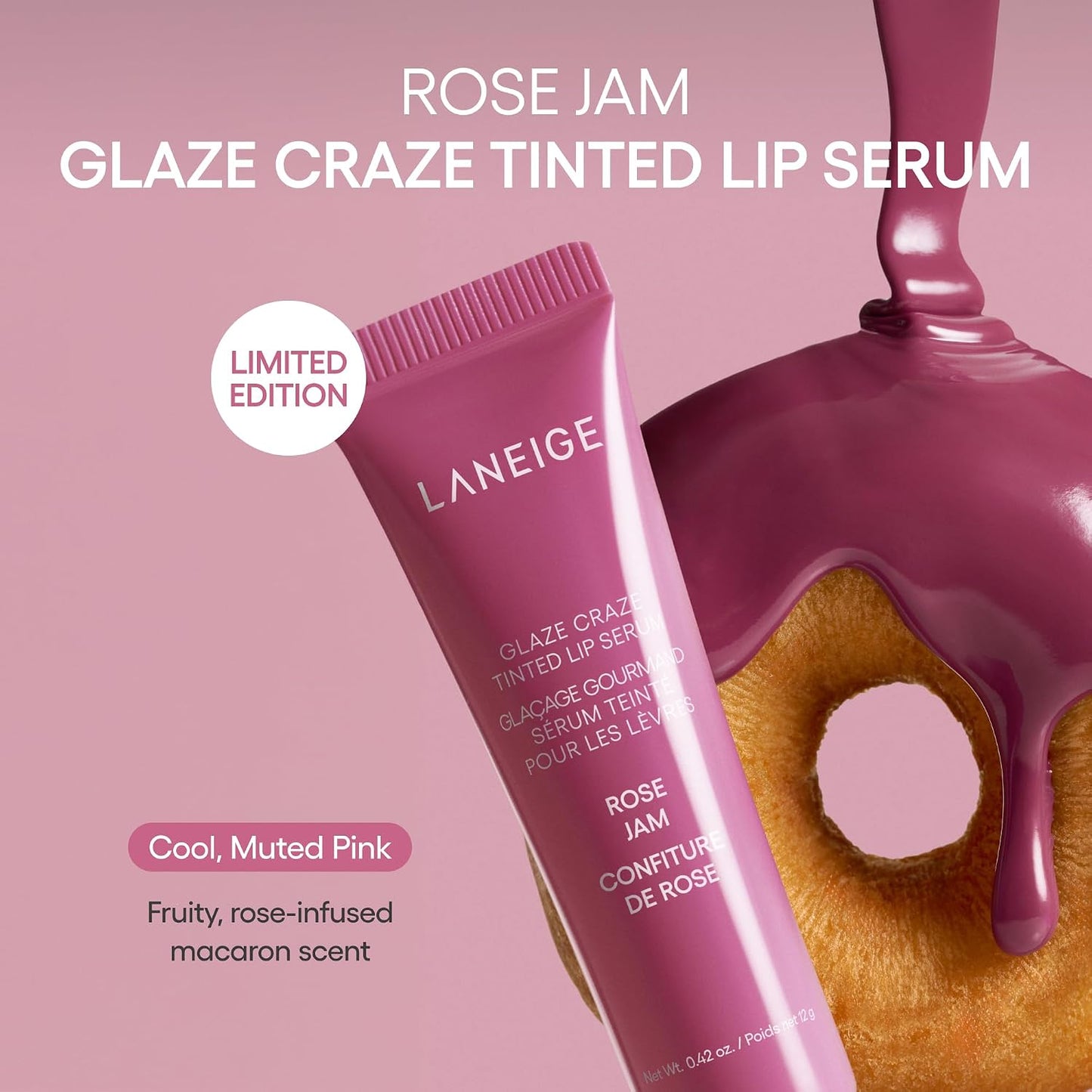 HotLANEIGE Glaze Craze Tinted Lip Serum: Hydrating, Lip Barrier-Boosting, Softening Lip Serum Treatment for Glossy & Buildable Shine, Nourished Lips with Plumping Polypeptides | Korean Skin Care
