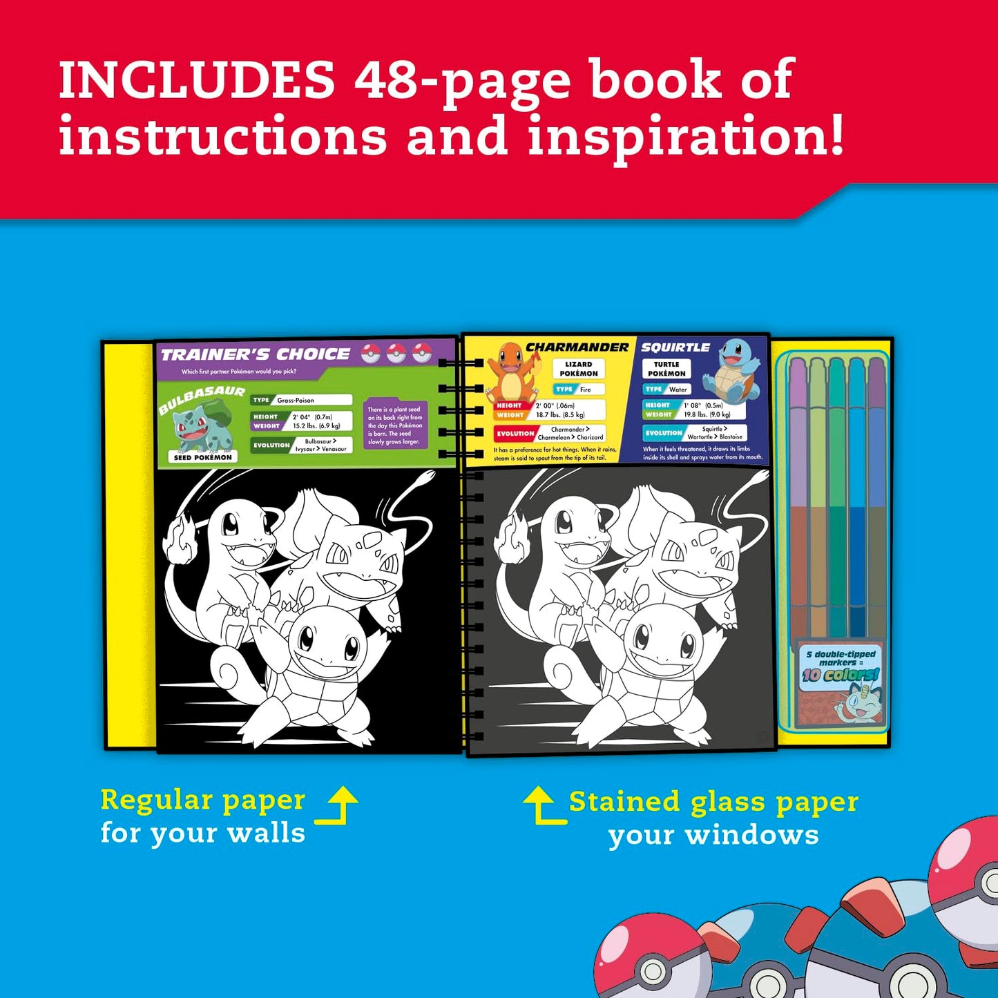 Hot KLUTZ Pokémon Stained Glass Art Craft Kit, Medium