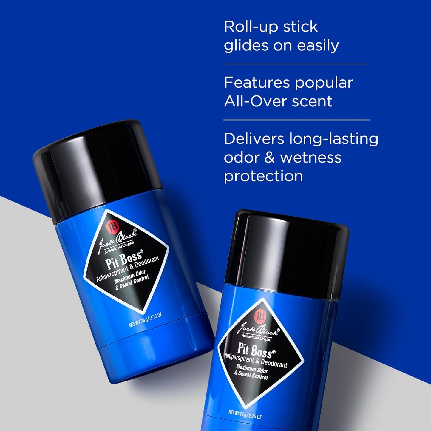 HotJack Black Pit Boss Antiperspirant & Deodorant Men - 2.75 oz - Mens Deodorant for Sensitive Skin