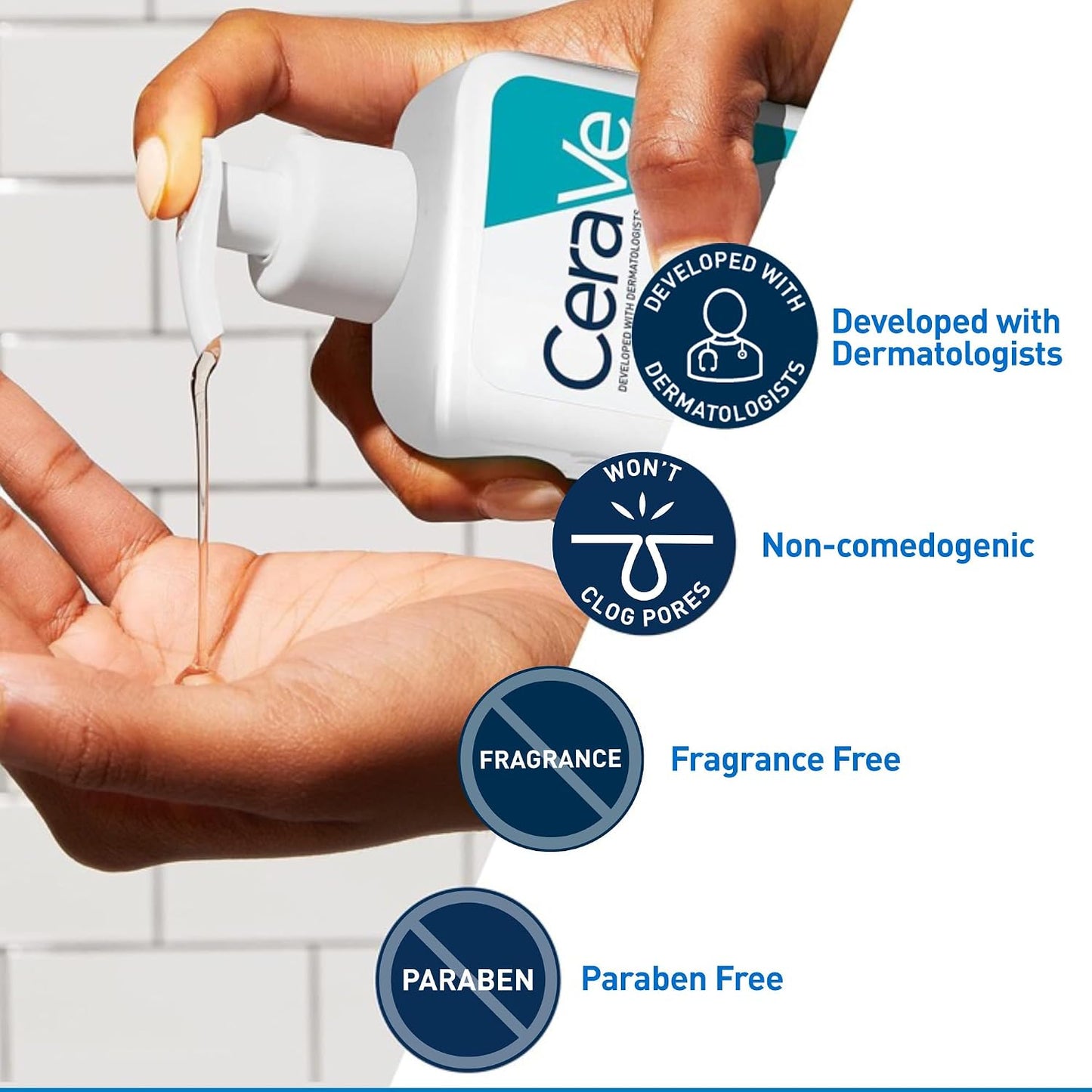 HotCeraVe Acne Treatment Face Wash, Salicylic Acid Cleanser with Purifying Clay, Niacinamide, and Ceramides, Pore Control and Blackhead Remover, 8 Ounce
