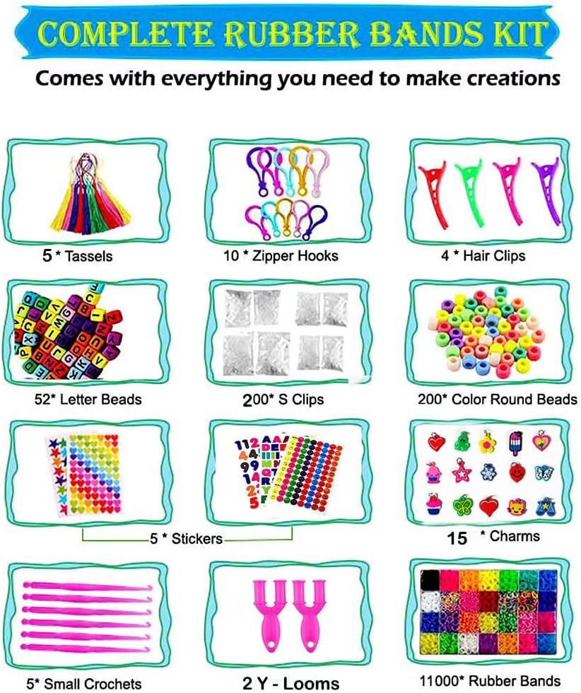 Hot YITOHOP 12080+ Loom Bands Set, Rubber Bands for Bracelet Making Kit, DIY Arts & Crafts Idea, Friendship Bracelet Birthday Gift Kits for Kids Girls Boys Creative Art Crafts