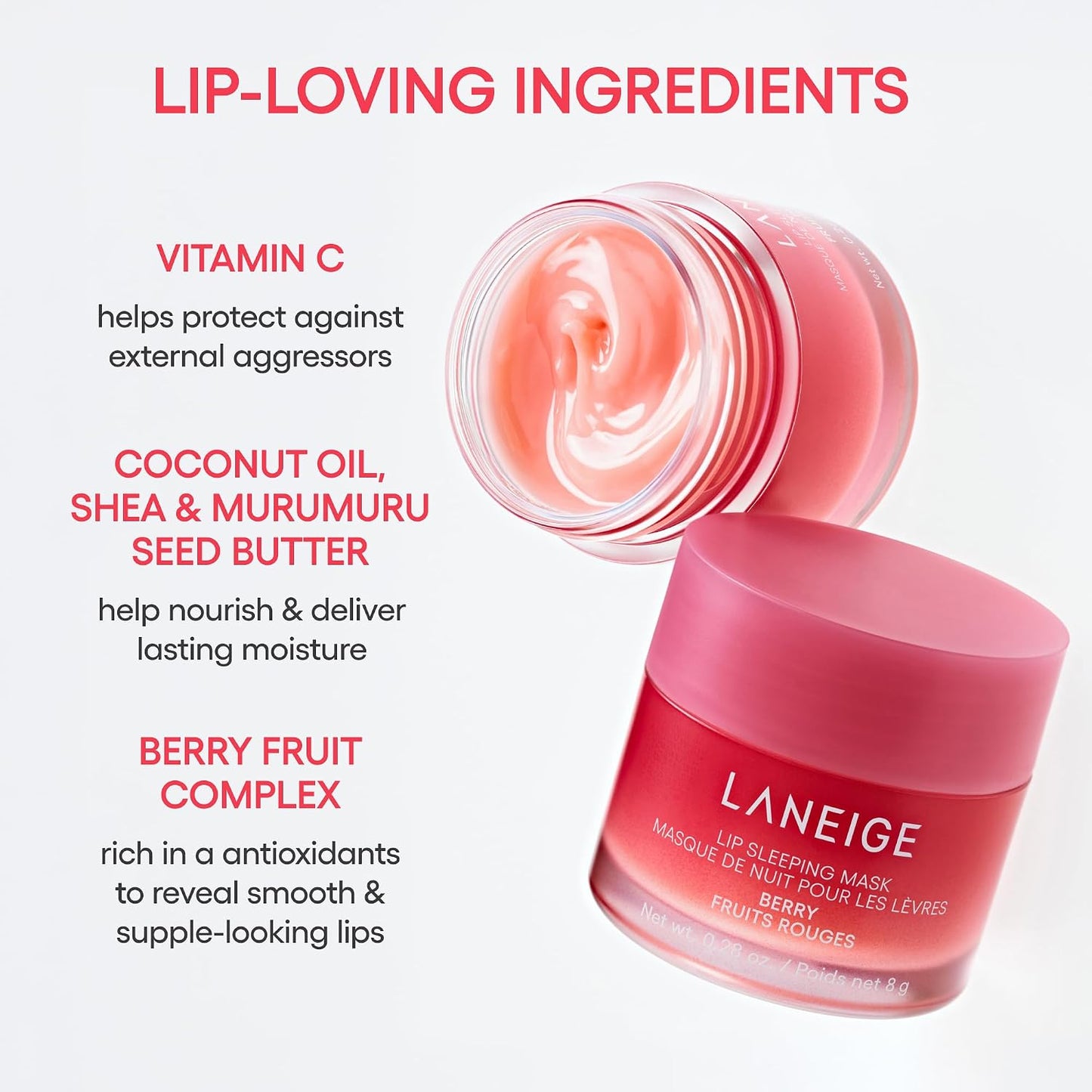 HotLANEIGE Lip Sleeping Mask: Korean Overnight Treatment For Dry Lips | Hydrating & Nourishing Overnight Lip Treatment Mask with Vitamin C, Shea & Murumuru Seed Butter | Now Build Your Own Bespoke Swirl