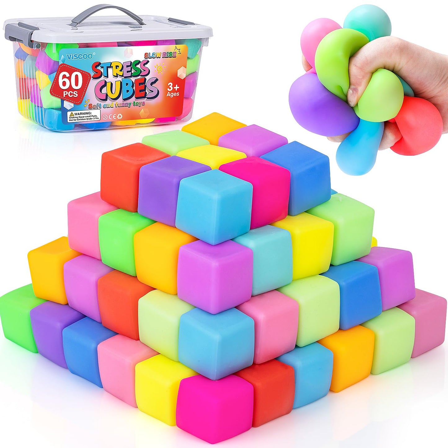 Hot12 Pack Slow Rising Stress Ball,Stress Balls for Kids Adults,Stretchy Fidget Toys for Stress Relief,Hand Therapy Sensory Squishy Ball, Squishy Toys for Kids, Classroom Prize Box Party Favors