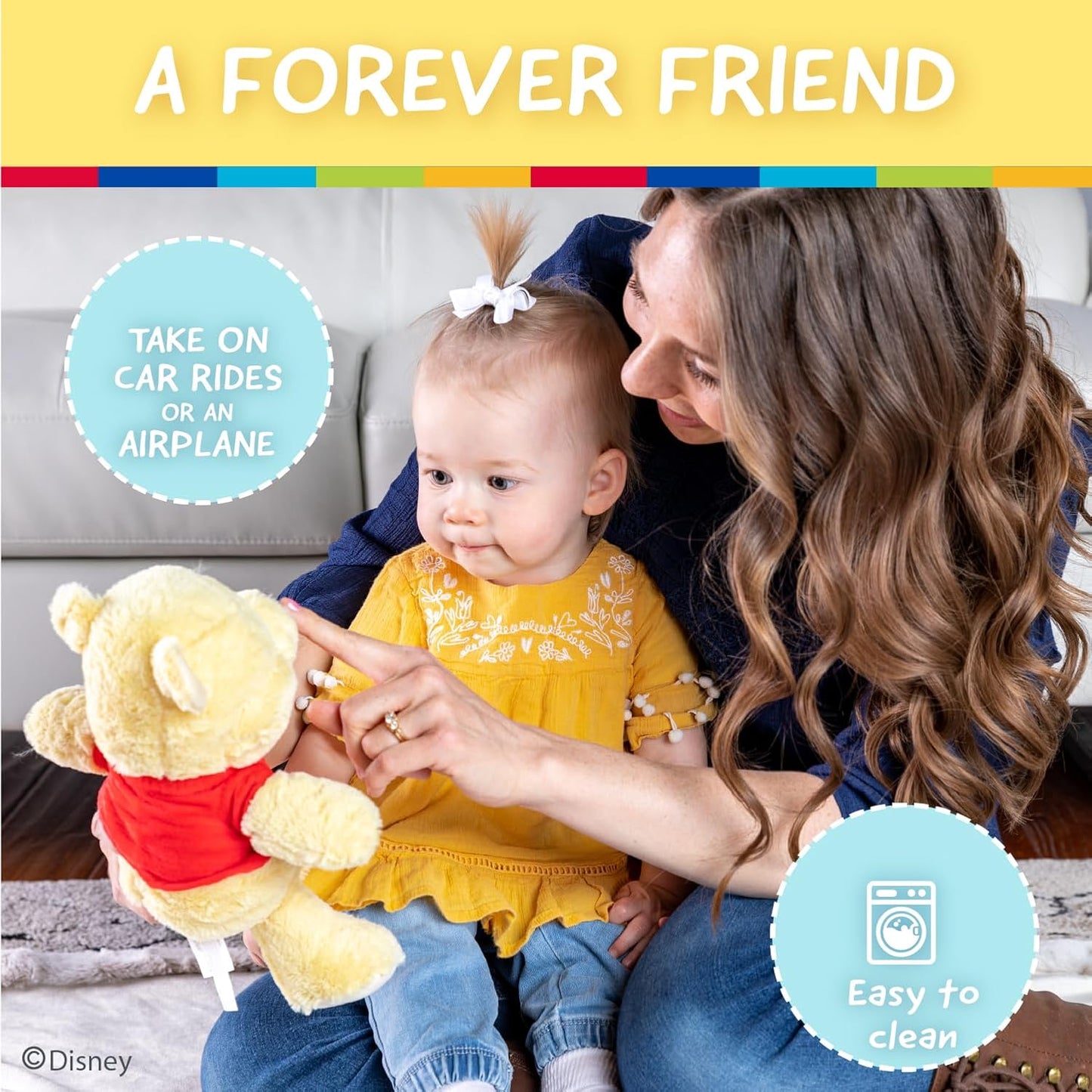 HotKids Preferred Disney Baby Winnie the Pooh and Friends Stuffed Animal with Jingle and Crinkle, Pooh 12”