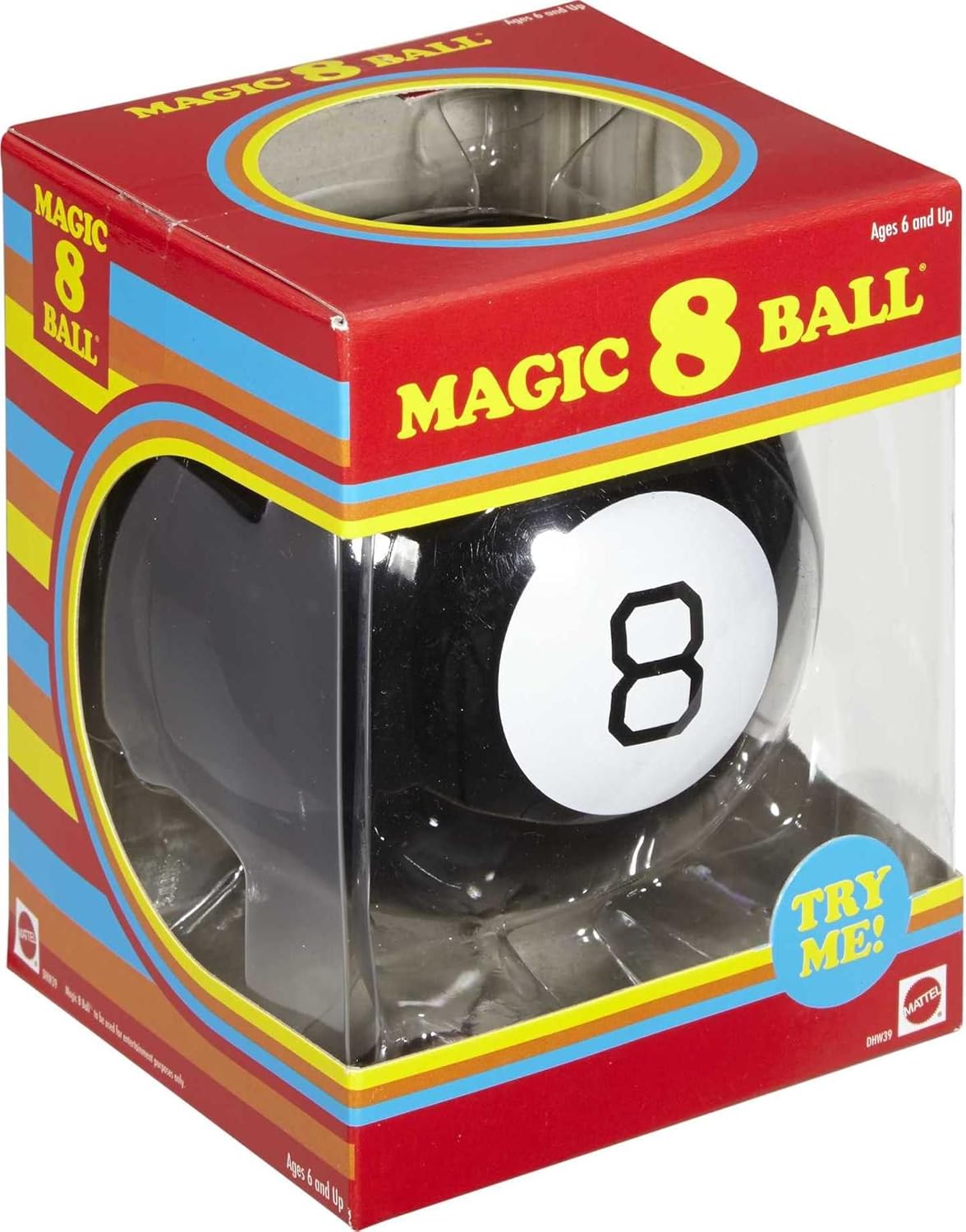 HotMattel Games Magic 8 Ball Novelty Fortune-Telling Toy, Retro Look for Kids, Grown-Ups, Families, Parties & Travel (Amazon Exclusive) | Retro Look for Kids, Teens, Families, Gifts, Parties & Travel (Amazon Exclusive)