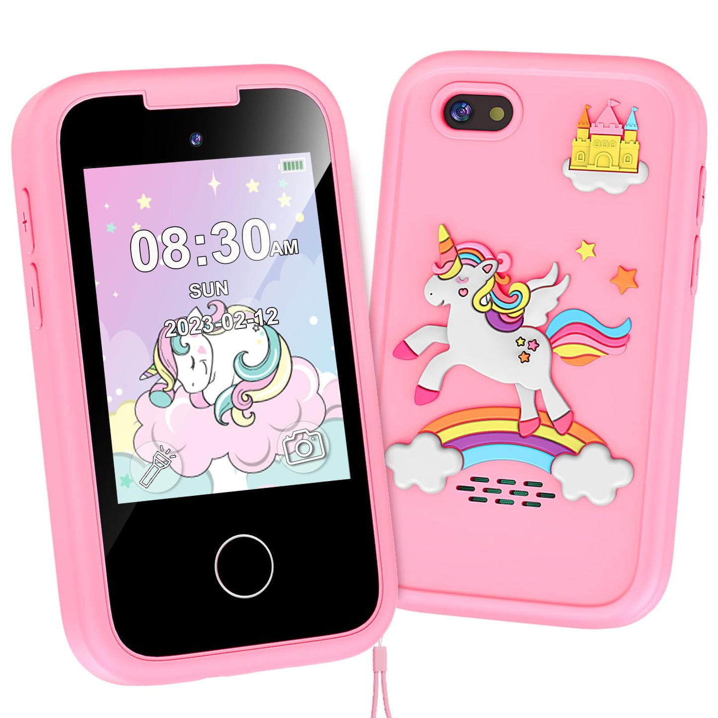 Hot Kids Smart Phone for Girls, Christmas Birthday Gifts for Girls Age 3-10 Kids Toys Cell Phone, 2.8" Touchscreen Toddler Learning Play Toy Phone with Dual Camera, Game, Music Player, 8GB Card Purple