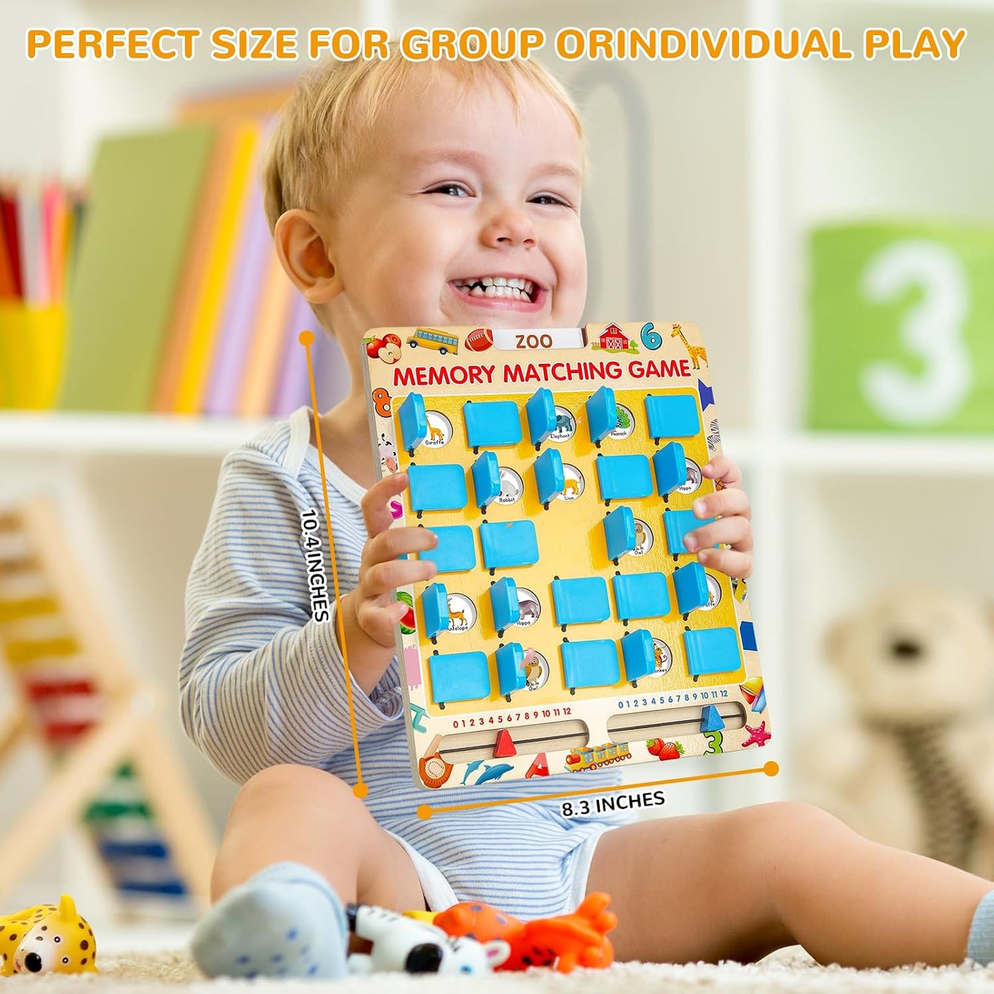 HotMatching Memory Game for Kids Age 3 4 5 6 7 8 Year Old, Travel Toy for Boys Girls, Wooden Board Game, Road Trip Essentials for Toddler, Airplane/ Car/ Camping Activity, Ideal Christmas, Birthday Gifts