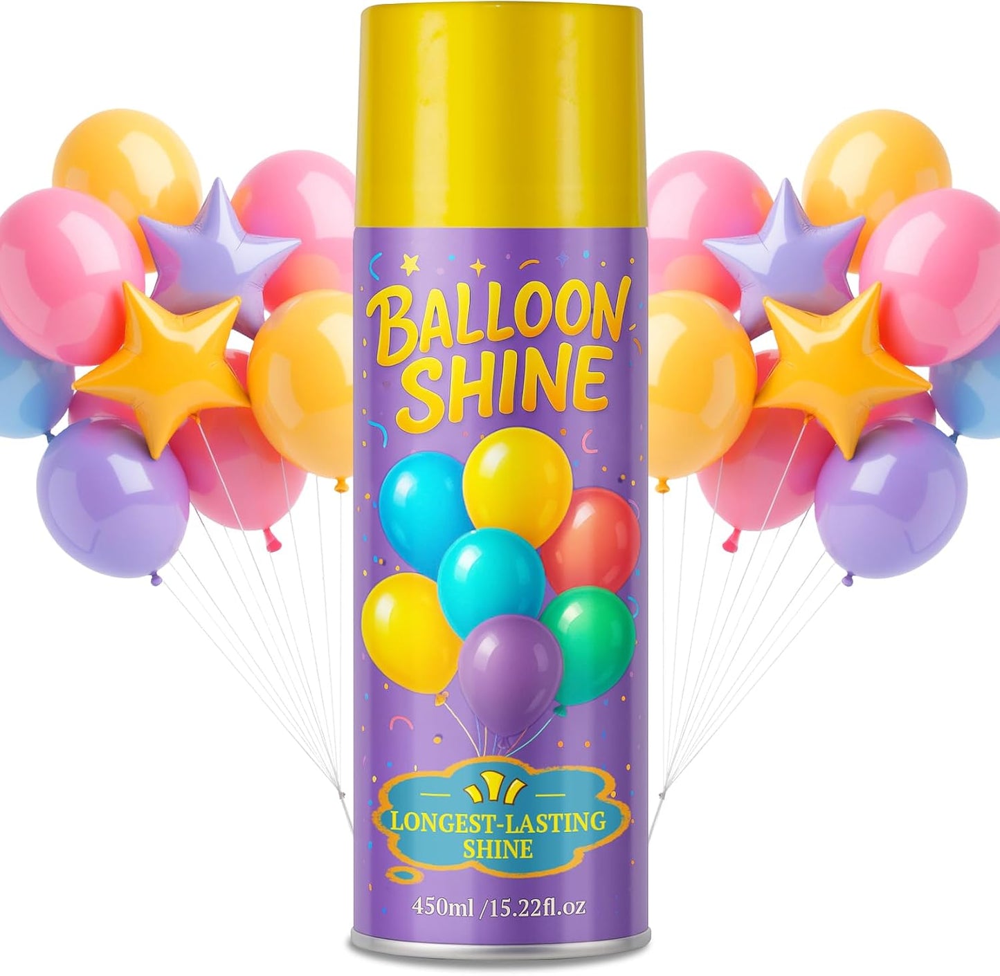 HotBalloon Shine Spray for Party : 15 oz Balloons Spray Silicone for Father's Day Halloween Birthday Decorations - Long Lasting Instant High Shine Waterproof for Outdoor Décor