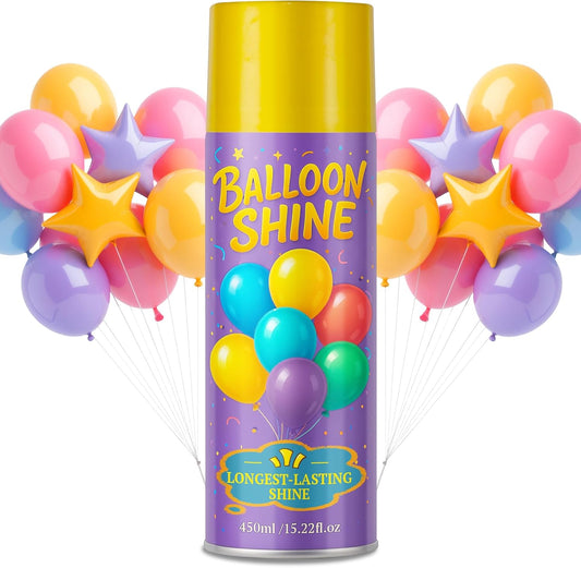 HotBalloon Shine Spray for Party : 15 oz Balloons Spray Silicone for Father's Day Halloween Birthday Decorations - Long Lasting Instant High Shine Waterproof for Outdoor Décor