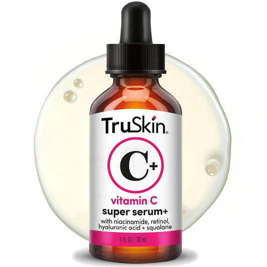 HotTruSkin Vitamin C Super Serum for Face - Five Skin Benefits in One Serum with Vitamin C, Retinol, Niacinamide, Hyaluronic Acid & Squalane - Brighten, Firm & Smooth the Look of Skin - 1 fl oz