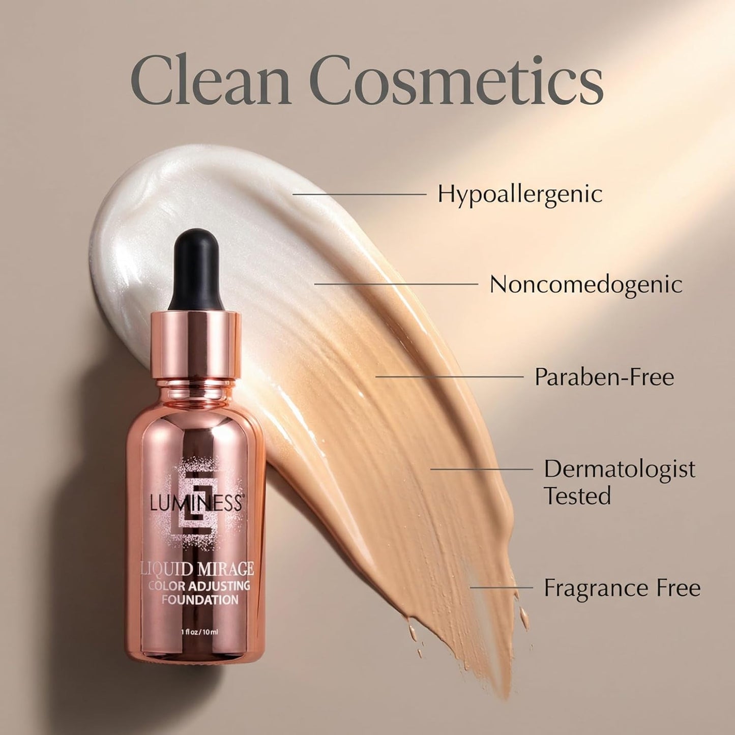 HotLUMINESS Liquid Mirage w/SPF 50 Color Adjusting Foundation Kit - Color Changing Foundation, SPF 50 Primer & Makeup Brush, Face Makeup for Mature Skin, 4in1 Liquid Foundation, Concealer & Moisturizer