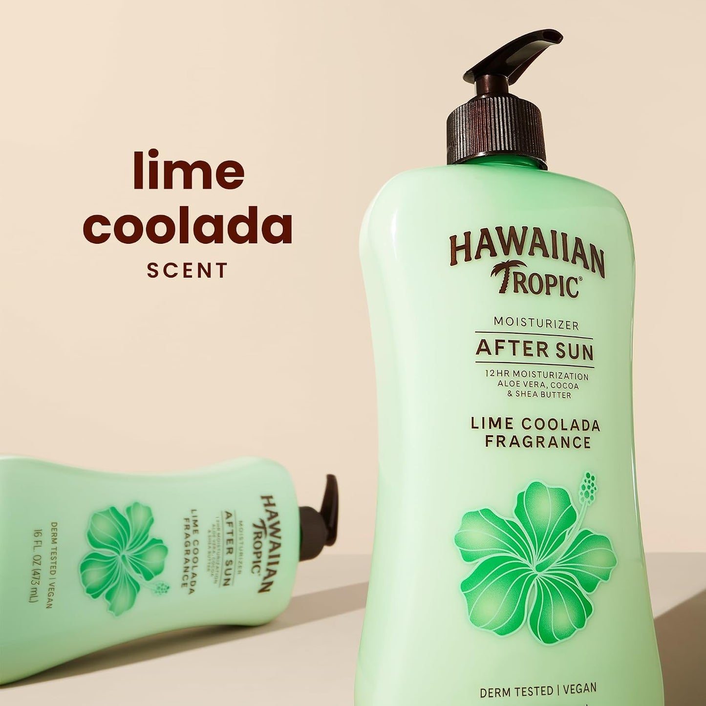 HotHawaiian Tropic Lime Coolada After Sun Lotion | After Sun Care, Skin Care, Daily Moisturizing Lotion with Aloe, Cocoa Butter & Shea Butter, 16 Fl Oz each Twin Pack
