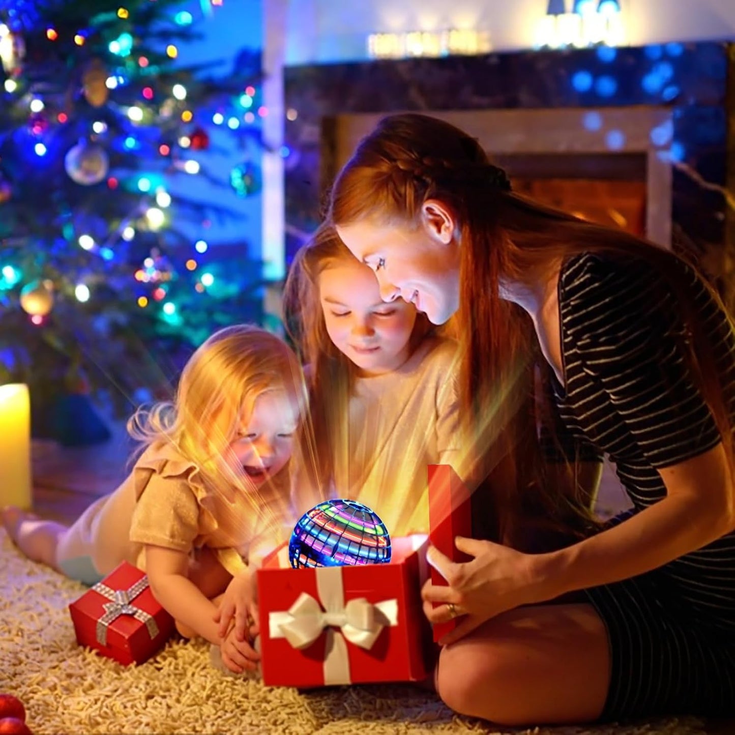 HotIvtivfu Flying Orb Ball (Blue, 2026 Upgraded) with Dazzling Lights, Magic Hover Spinner, Cool Boomerang Drone, Floating Cosmic Globe, Kids Toys Gifts for 6 7 8 9 10 Year Old Boys Girls