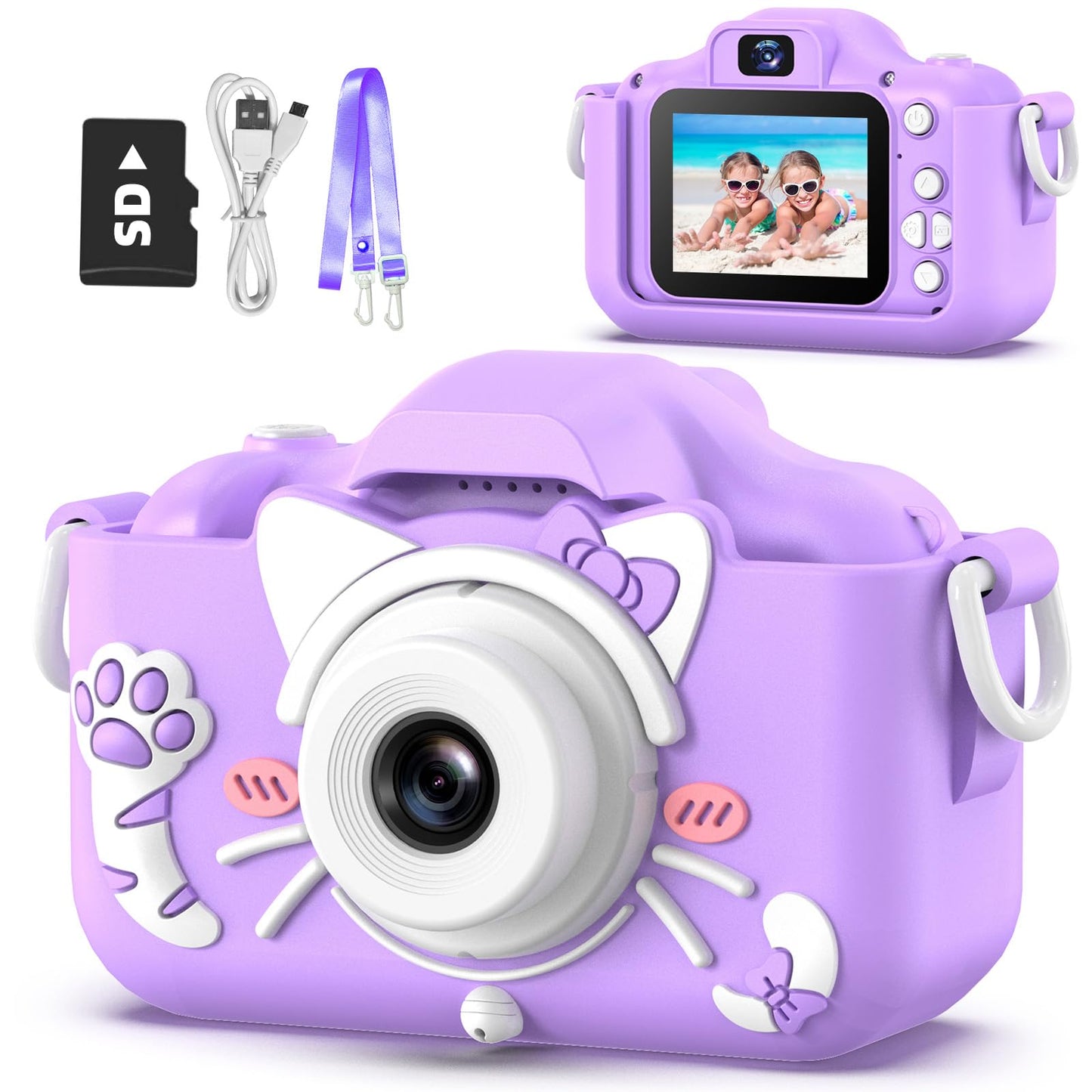 HotGoopow Kids Camera Toys for 3-8 Year Old Girls Boys,Children Digital Video Camcorder Camera with Cartoon Soft Cover, Best Chritmas Birthday Festival Gift for Kids