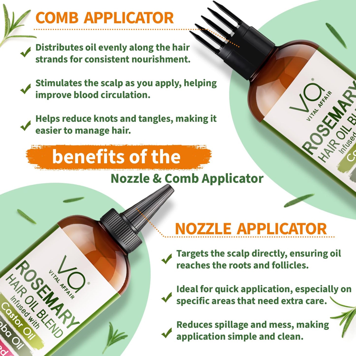 HotBlend Of Pure Rosemary Oil For Hair Growth With Castor, Batana, Jojoba Oil-Infused With Biotin & Vitamin E-Blend of Effective Hair Oils for Hair Growth-Strengthening Treatment-By Vital Affair-6 Fl Oz