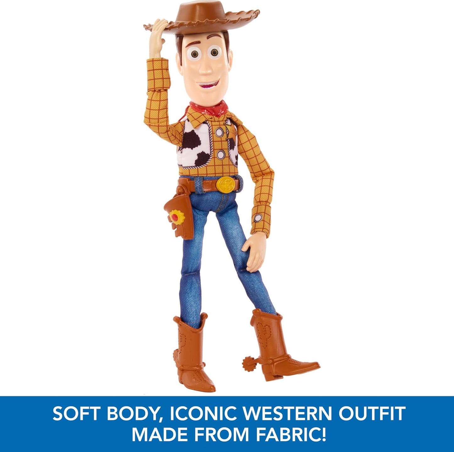 HotMattel Disney Pixar Toy Story Talking Woody Action Figure & Accessory, Roundup Fun 12-inch Collectible with 30+ Sounds & Phrases