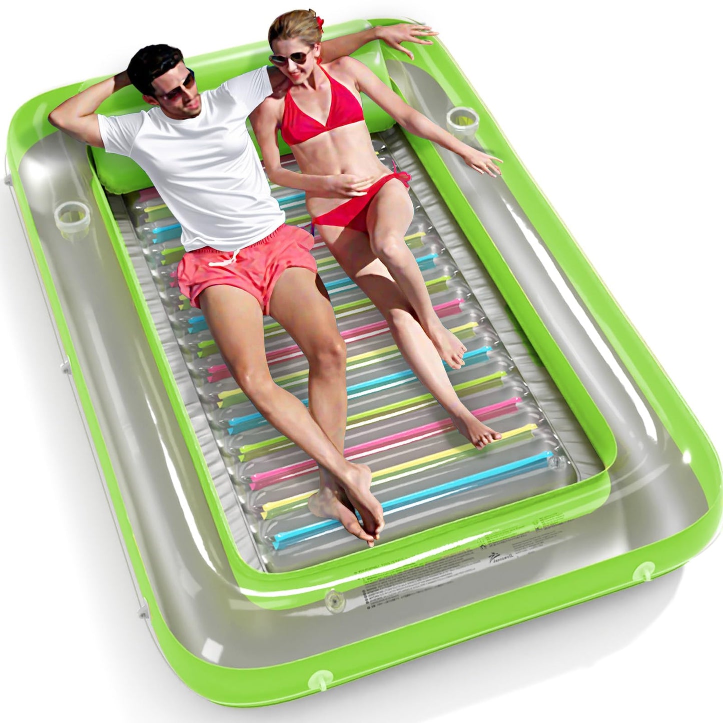 HotInflatable Tanning Pool Lounger Float - Jasonwell 4 in 1 Sun Tan Tub Sunbathing Pool Lounge Raft Floatie Toys Water Filled Tanning Bed Mat Pad for Adult Blow Up Kiddie Pools Kids Ball Pit (MG,L)