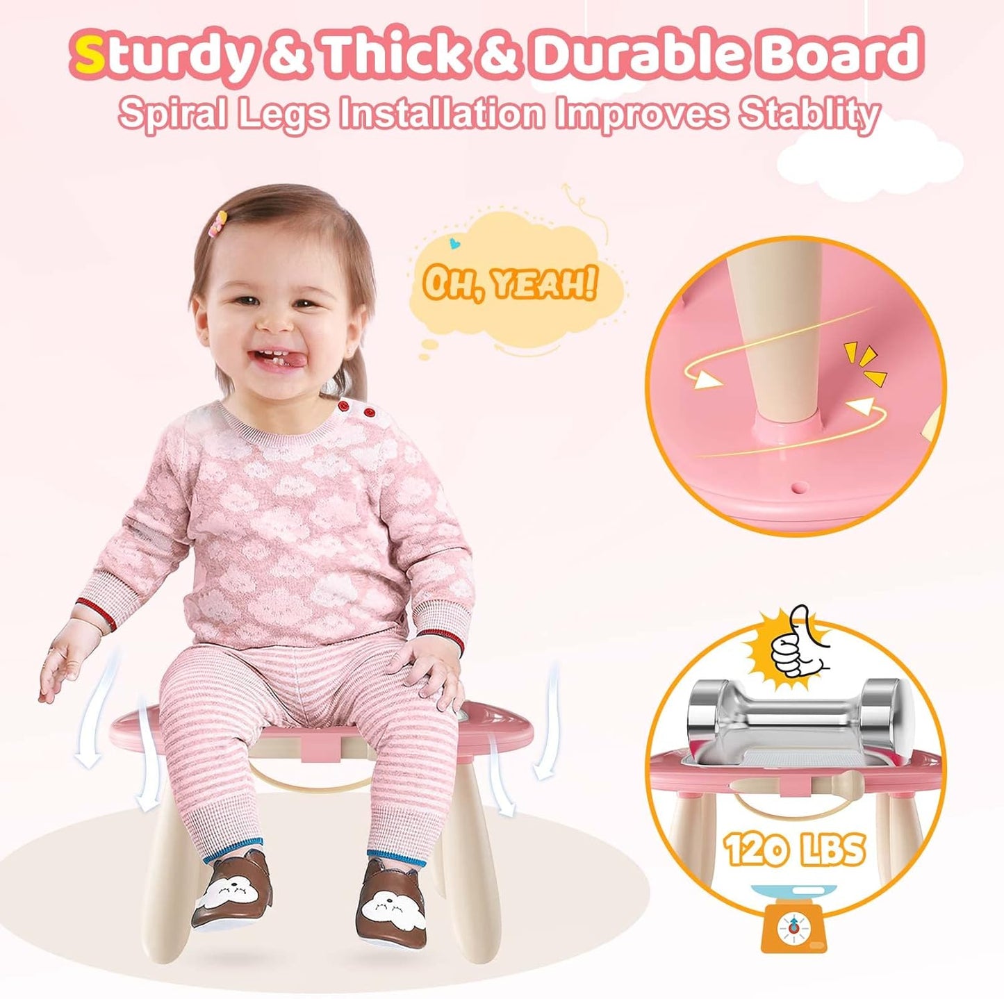 HotKikidex Magnetic Drawing Board, Toddler Girl Toys for 1-3 Year Old, Doodle Board Pad Learning and Educational Toys for 1 2 3 Year Old Baby Kids Birthday Gift (Soft Pink)