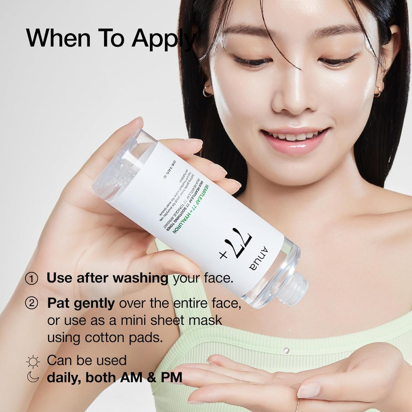 HotAnua Heartleaf 77 Soothing Toner, Moisturizing & Calming Facial Toner for Glass Skin, Hyaluronic Acid, Lightweight Hydration for Sensitive Skin, Redness Relief, Korean Skincare, 8.45 fl.oz