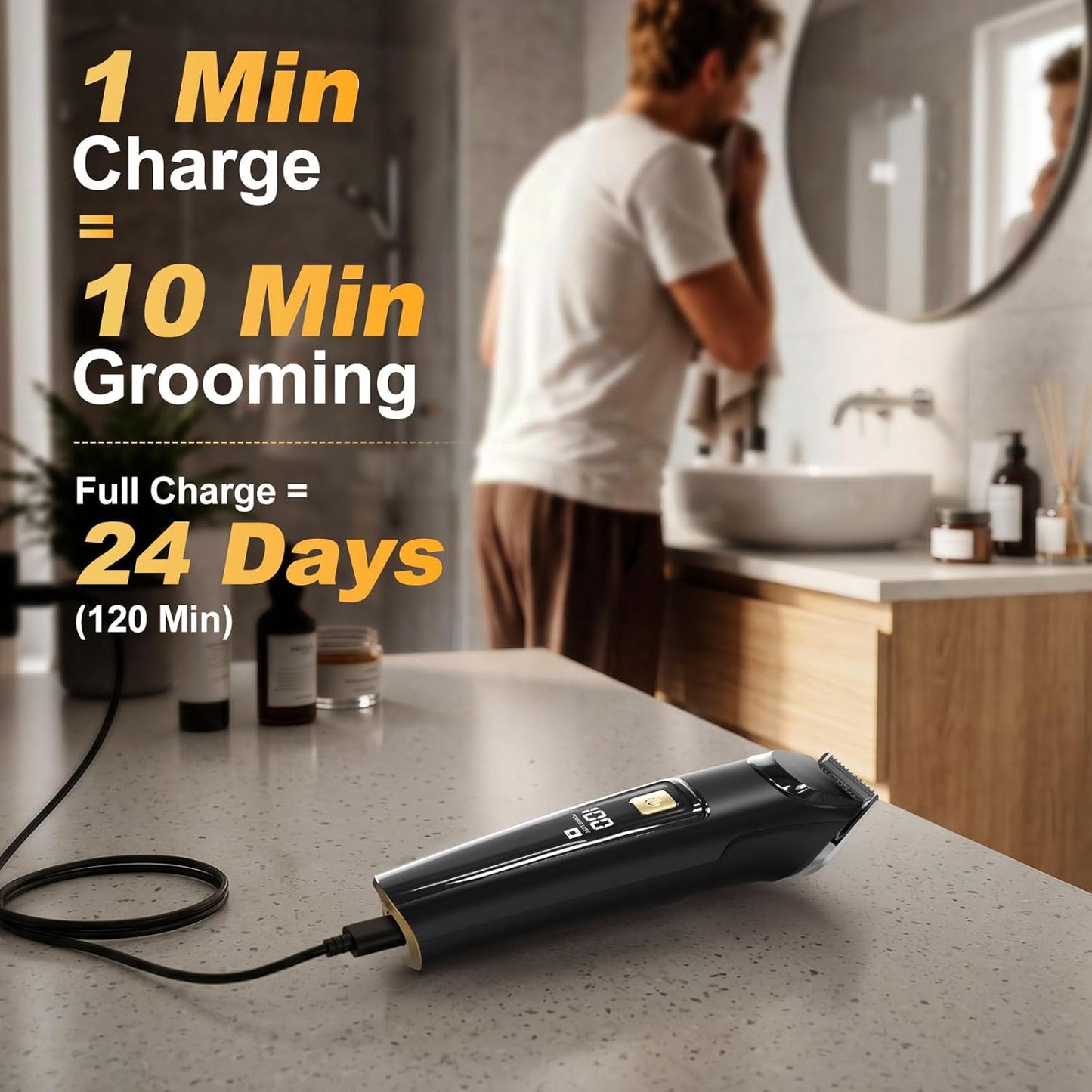 HotBeard Trimmer for Men, All-in-One Electric Razor & Hair Clipper, Waterproof Cordless Mustache Grooming Kit, Rechargeable Beard Hair Nose Ear & Body Trimmer, Face Shaver, Gifts for Men Husband Father