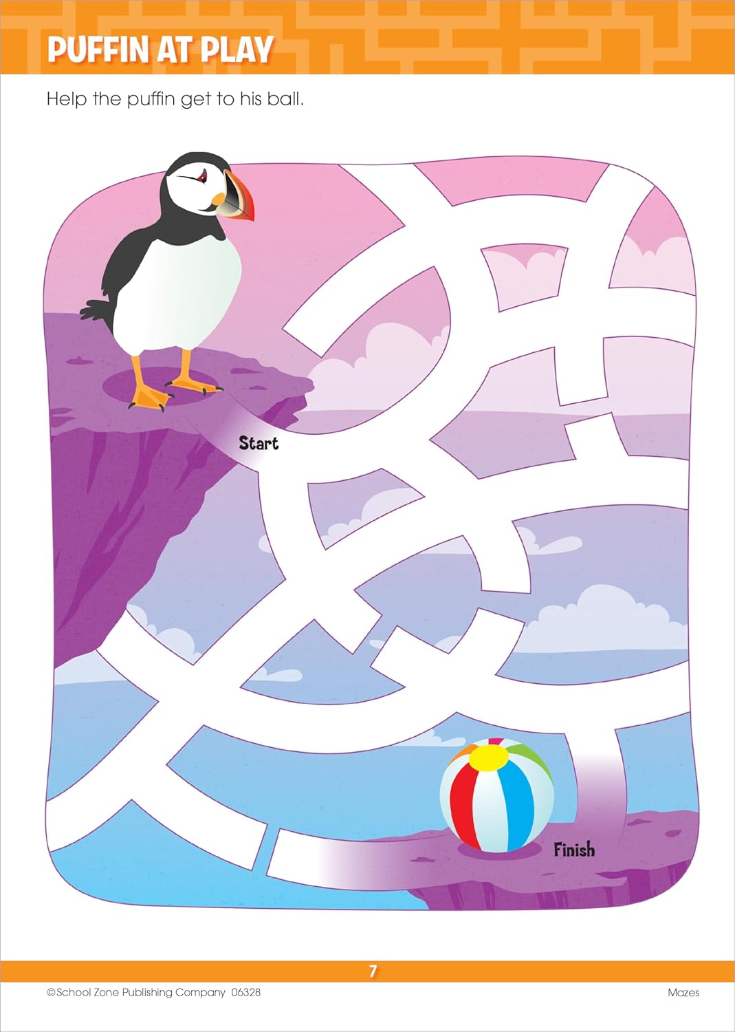 Hot School Zone Big Mazes & More Workbook: 320 Pages, 1st Grade, 2nd Grade, Learning Activities, Math, Maze Puzzles, Games, Color By Numbers, Ages 6 to 8