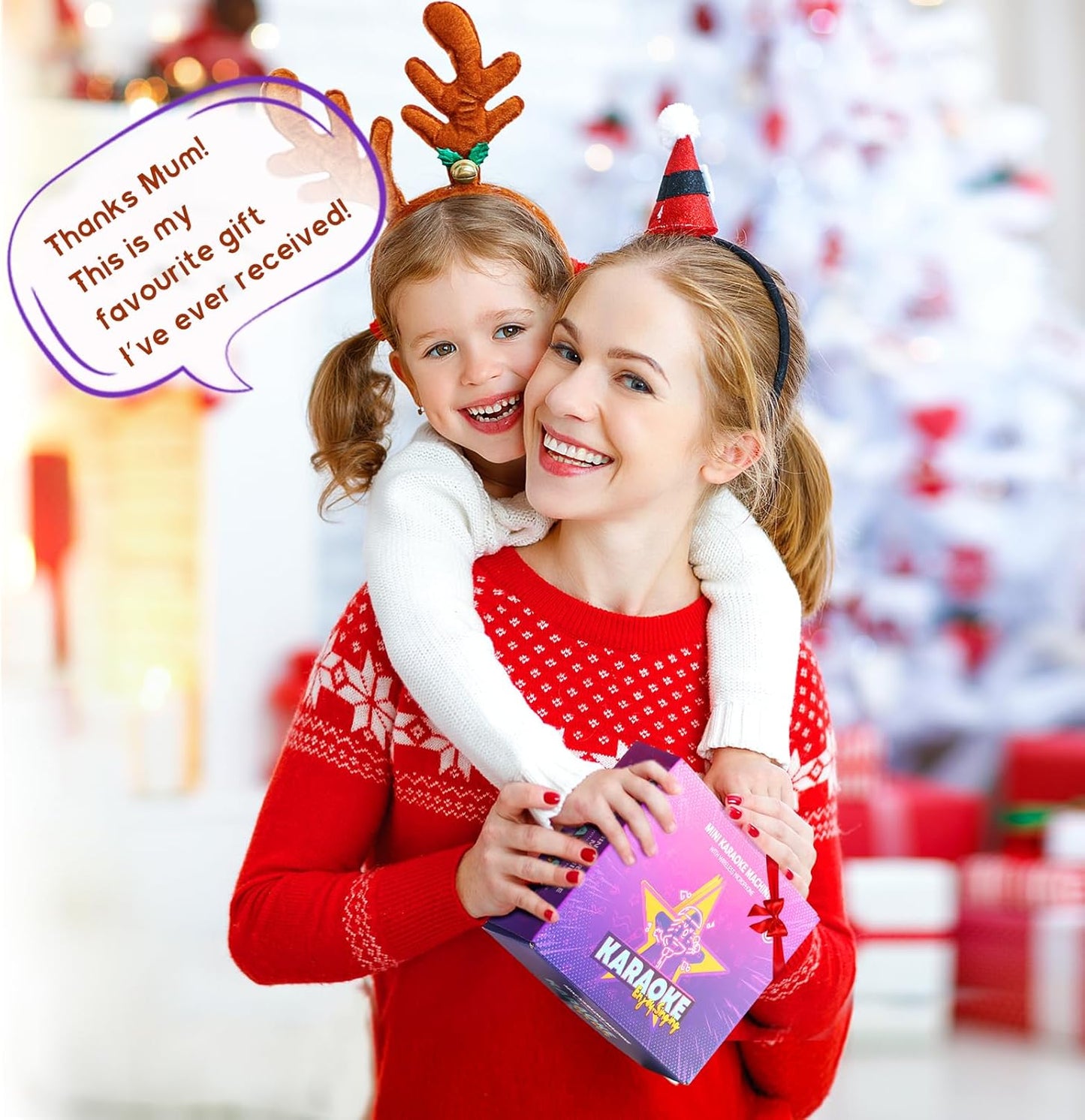 HotYLL Karaoke Machine for Kids, Portable Mini Speaker with 2 Wireless Microphones, TOP Kids Gifts for Girls Ages 3, 4, 5, 6, 7, 8, 9, 10+ Years Old, 4-12th Birthday Singing Present Toy Party (Purple)