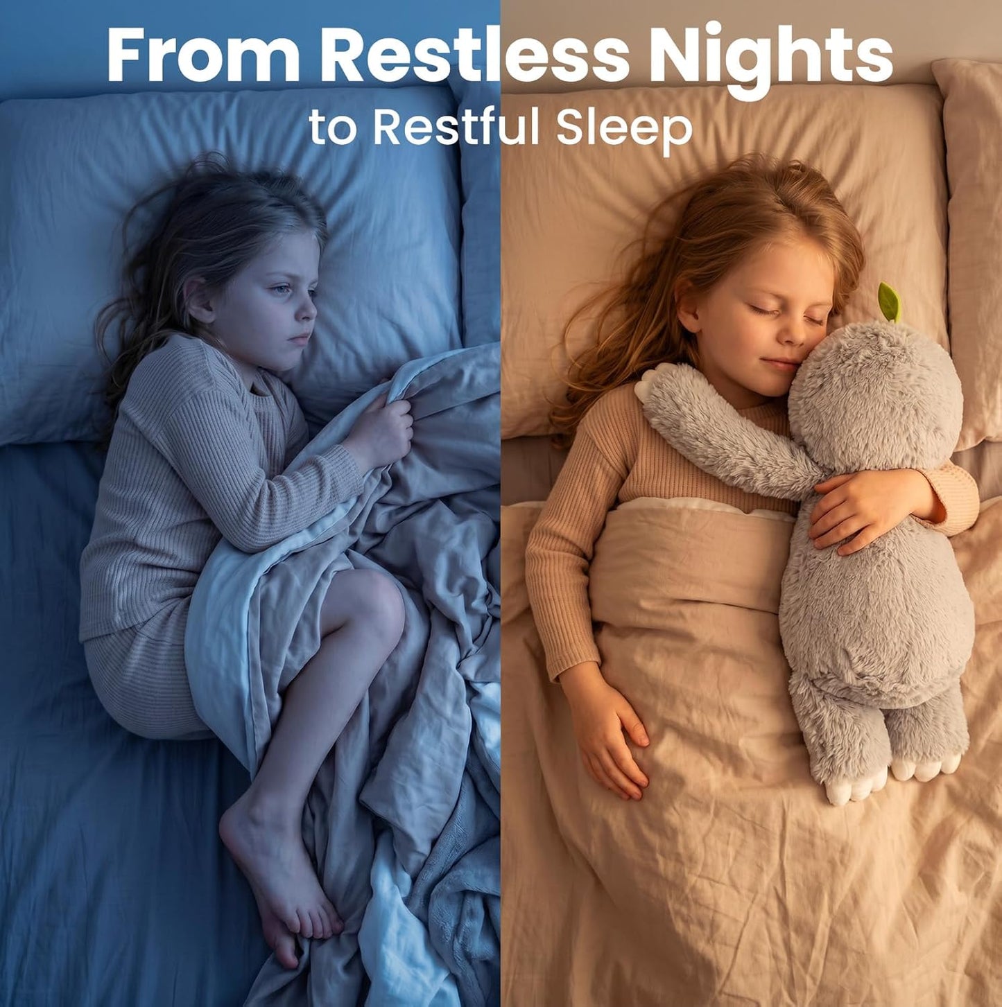 Hot Mewaii 4 Lbs Weighted Stuffed Animals with Heating Pad- Heavy Belly & Limbs, 20" Sloth Heated Plush for a Realistic Hug, Super Soft Fluffy Plush Toy for Kids