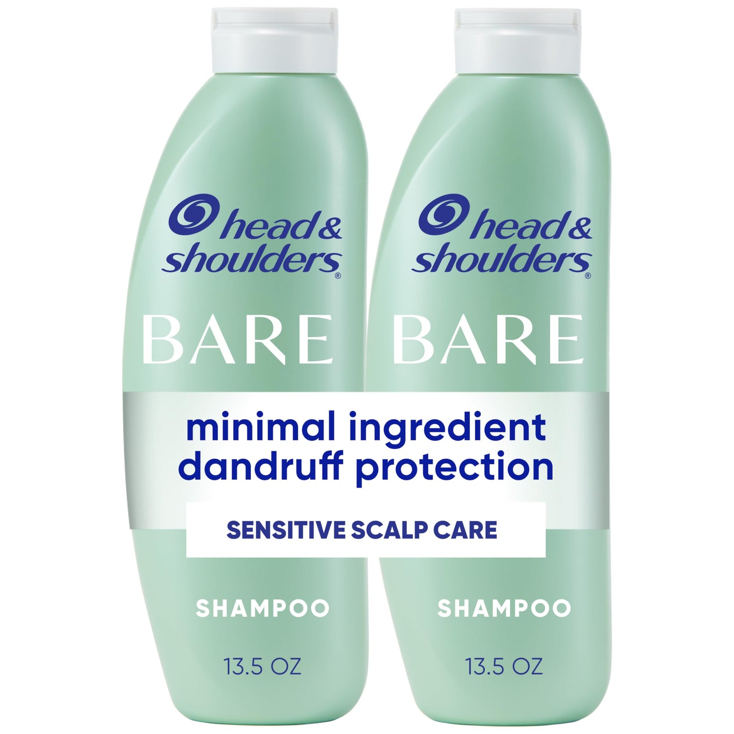 HotHead & Shoulders Anti-Dandruff Shampoo, BARE Soothing Hydration Twin Pack, 1% Pyrithione Zinc, Dry Scalp Relief, Free of Sulfates, Silicones, Dyes, 13.5 Fl Oz Each