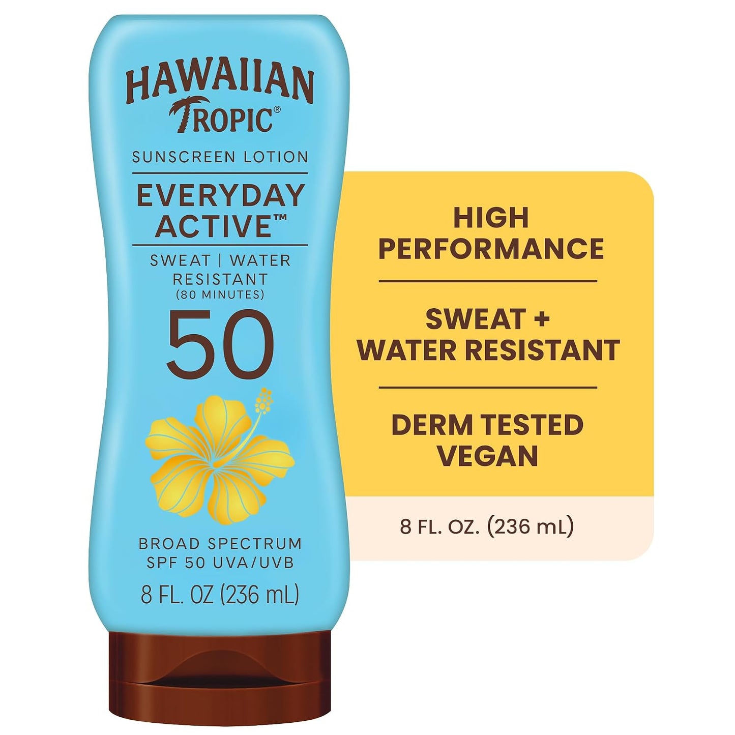 HotHawaiian Tropic Everyday Active Sunscreen Lotion, SPF 50 Sunblock, 8 Fl Oz