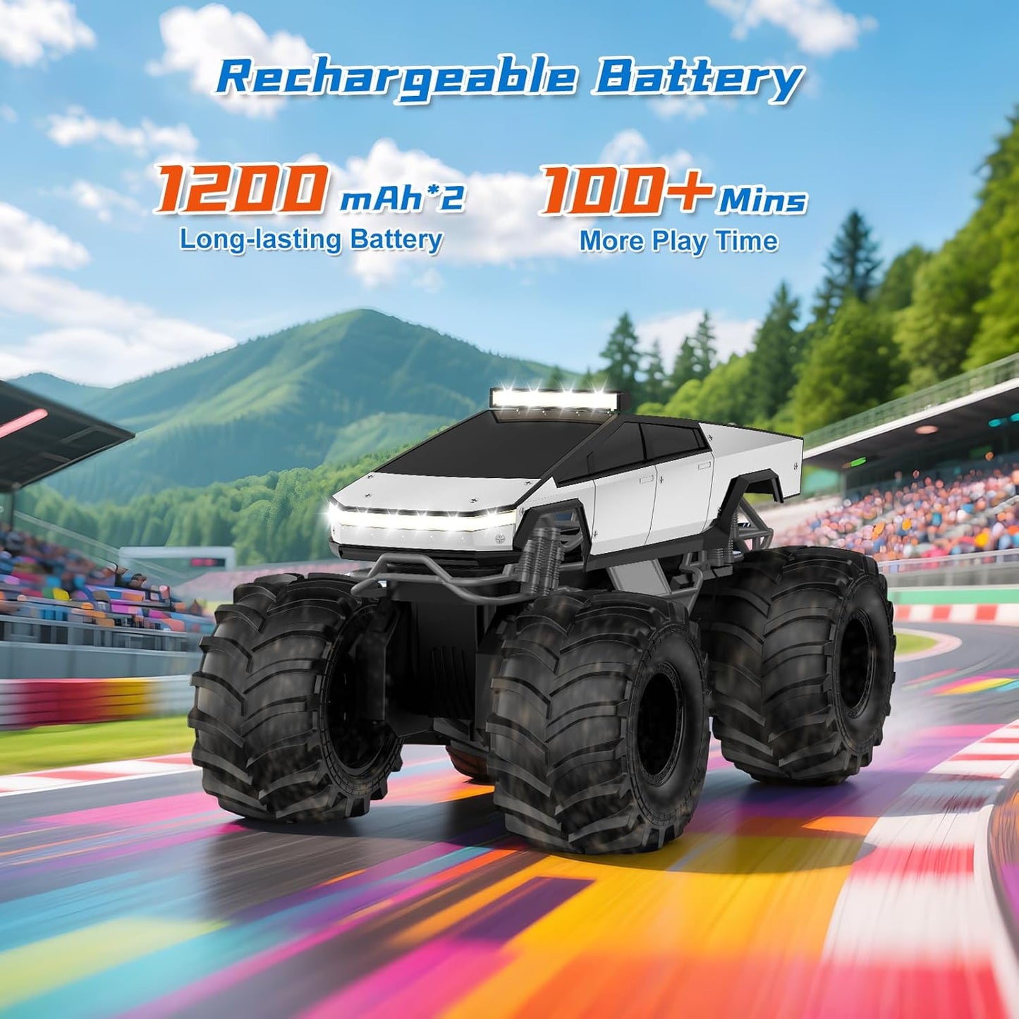 Hot Amphibious Remote Control Car, 1:18 Monster Truck Toys for Boys RC Cars, 2.4 GHz Waterproof RC Trucks, 4WD All Terrain Off-Road Pickup, Kids Christmas Birthday Gifts Present Boys Girls Toys Ages 6+