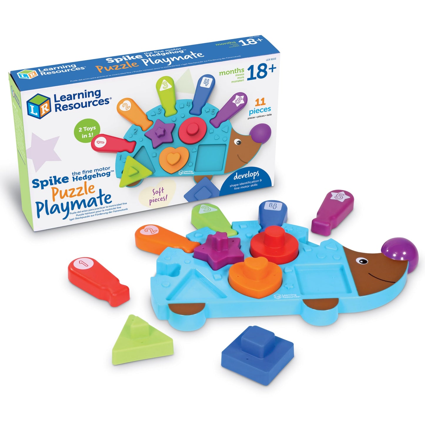 HotLearning Resources Spike The Fine Motor Hedgehog - Toddler Montessori Toys, Stacking Shape, Gifts For Boys And Girls, Sorting And Matching Skill Activities, Educational Games, Kindergarten