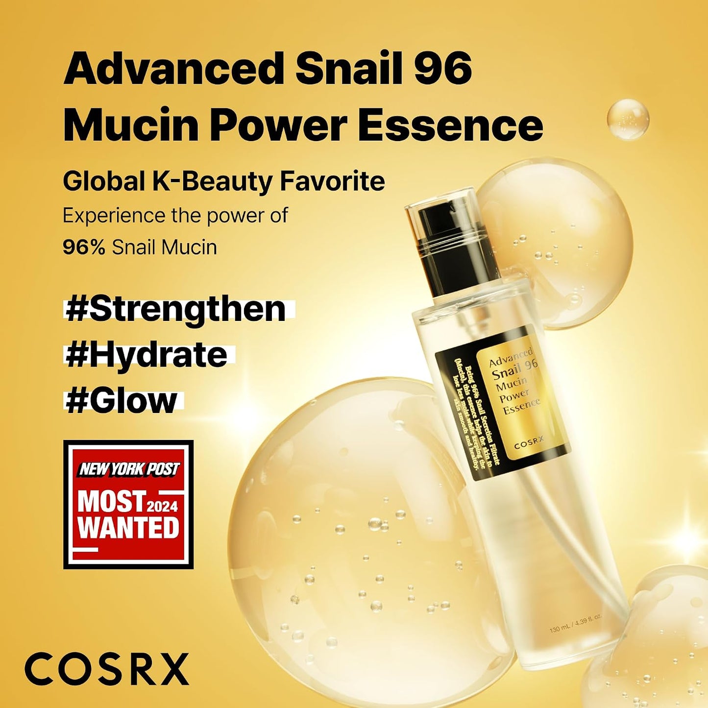 HotCOSRX Snail Mucin 96% Repairing Serum, Hydrating Serum for Face with Snail Secretion Filtrate for Dull Skin & Fine Lines, 100ml, Korean Skin Care