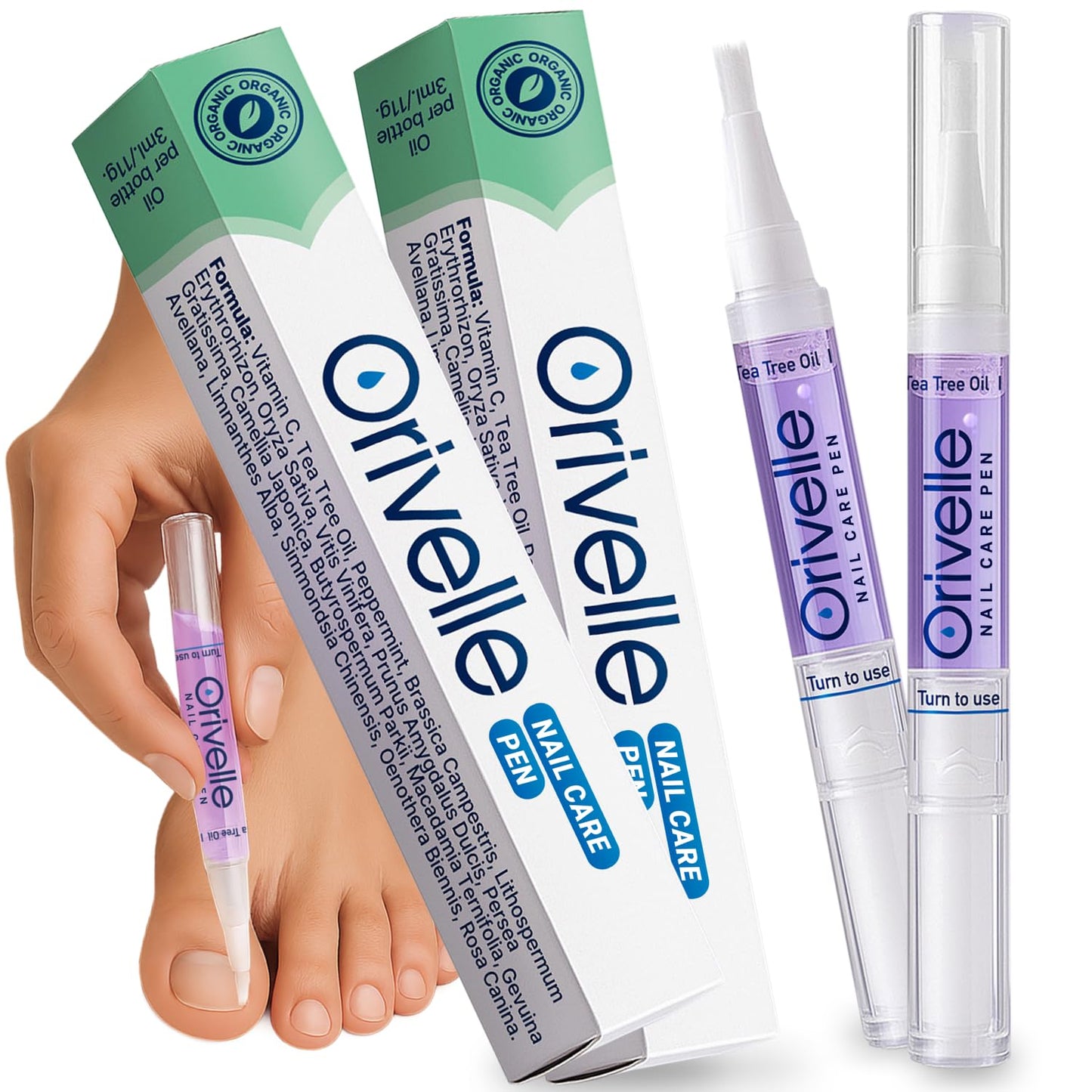 HotToenail Care Pen - Extra Strength Toe Nail Remedy - Professional Nail Solution for Fingernail with Tea Tree Oil (Pack of 4)