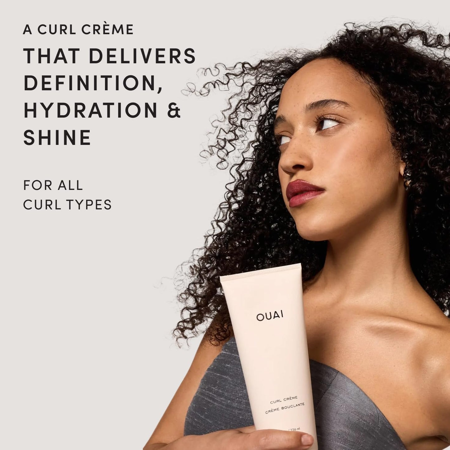 HotOUAI Curl Cream - Curl Defining Cream with Chia & Linseed Oil - Enhances Definition, Hydration & Shine - Tames Frizz & Protects from Humidity - Silicone-Free Curly Hair Products for Women (8 oz)