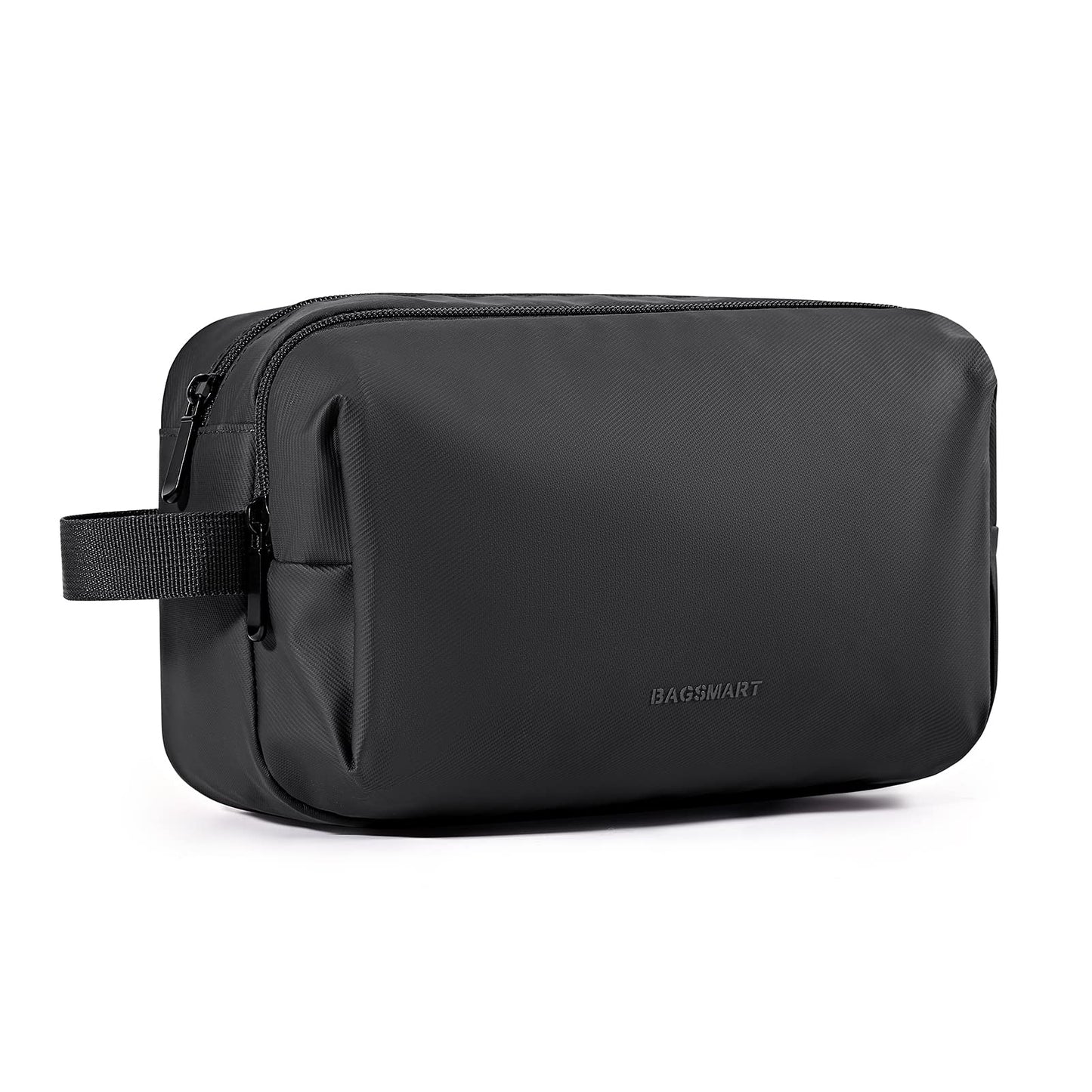 HotBAGSMART Toiletry Bag for Men, Travel Toiletry Organizer Dopp Kit Water-resistant Shaving Bag for Toiletries Accessories, Door Room Essentials, Black-medium