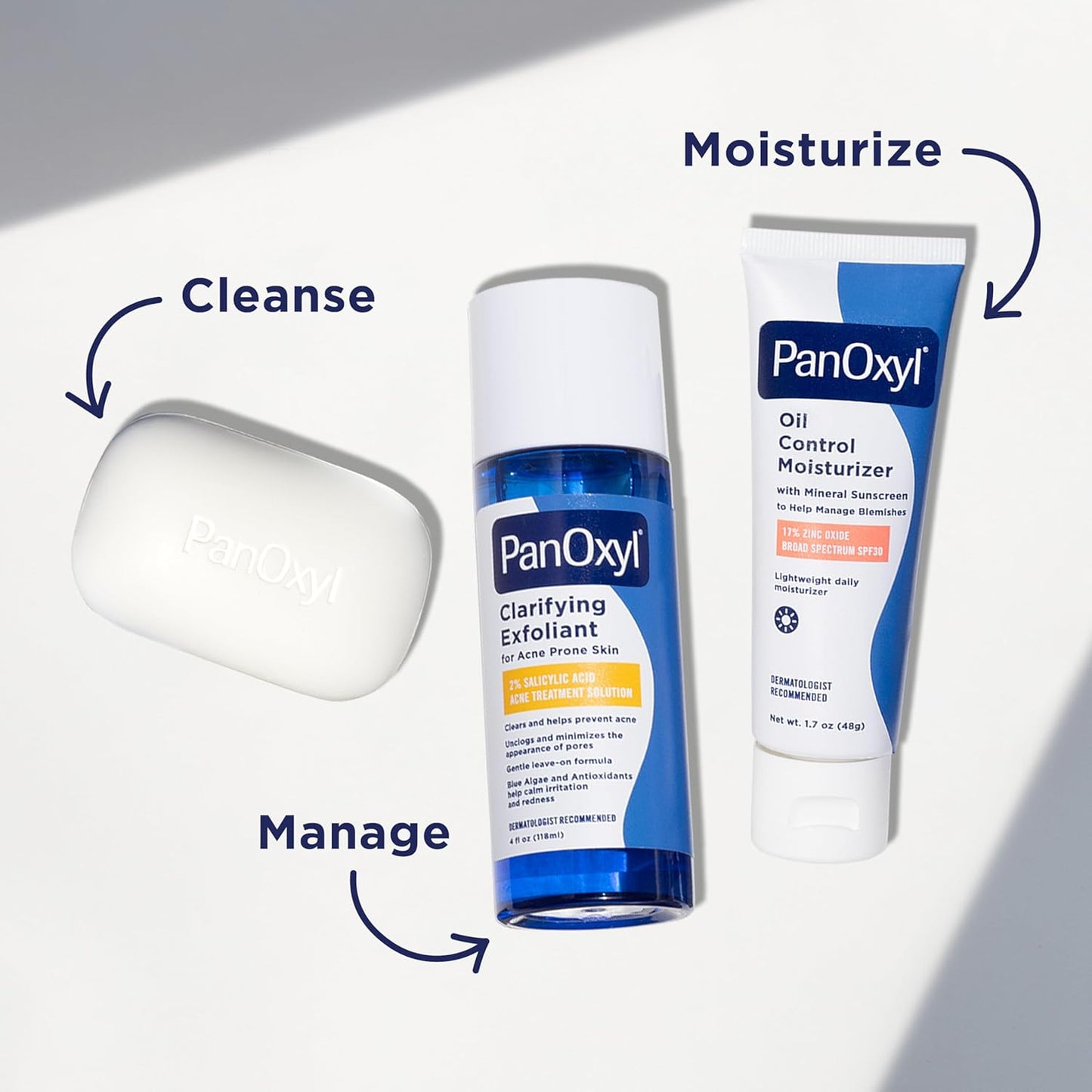HotPanOxyl Clarifying Exfoliant with 2% Salicylic Acid, BHA Liquid Exfoliant for Face, Unclogs, Minimizes Appearance of Pores, Blue Algae and Antioxidants Help Calm Redness, For Acne Prone Skin, 4 fl oz