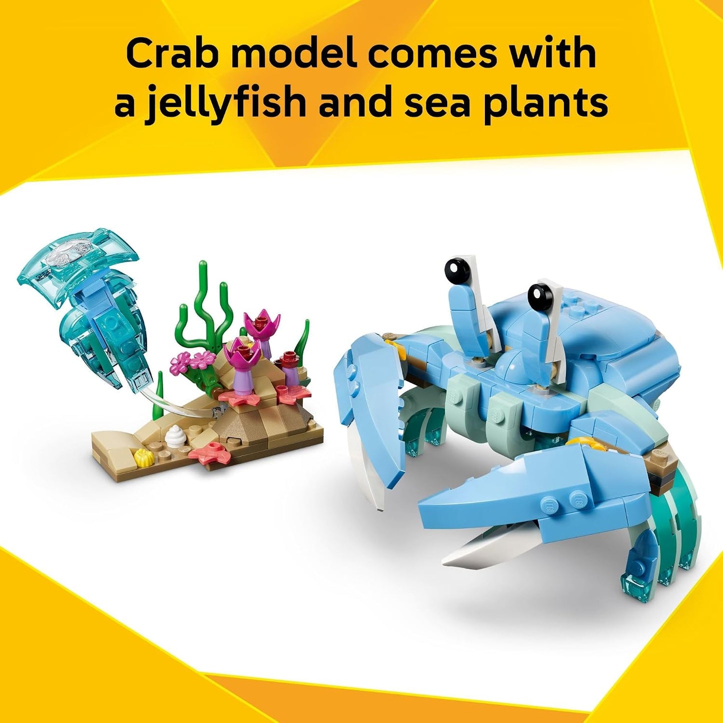 Hot LEGO Creator 3 in 1 Sea Animals: Beautiful Dolphins Building Toy for Girls, Boys, & Kids, Ages 8+ - Gift for Birthdays - Build a Dolphin, Seahorse, or Crab Animal Figure - 31385