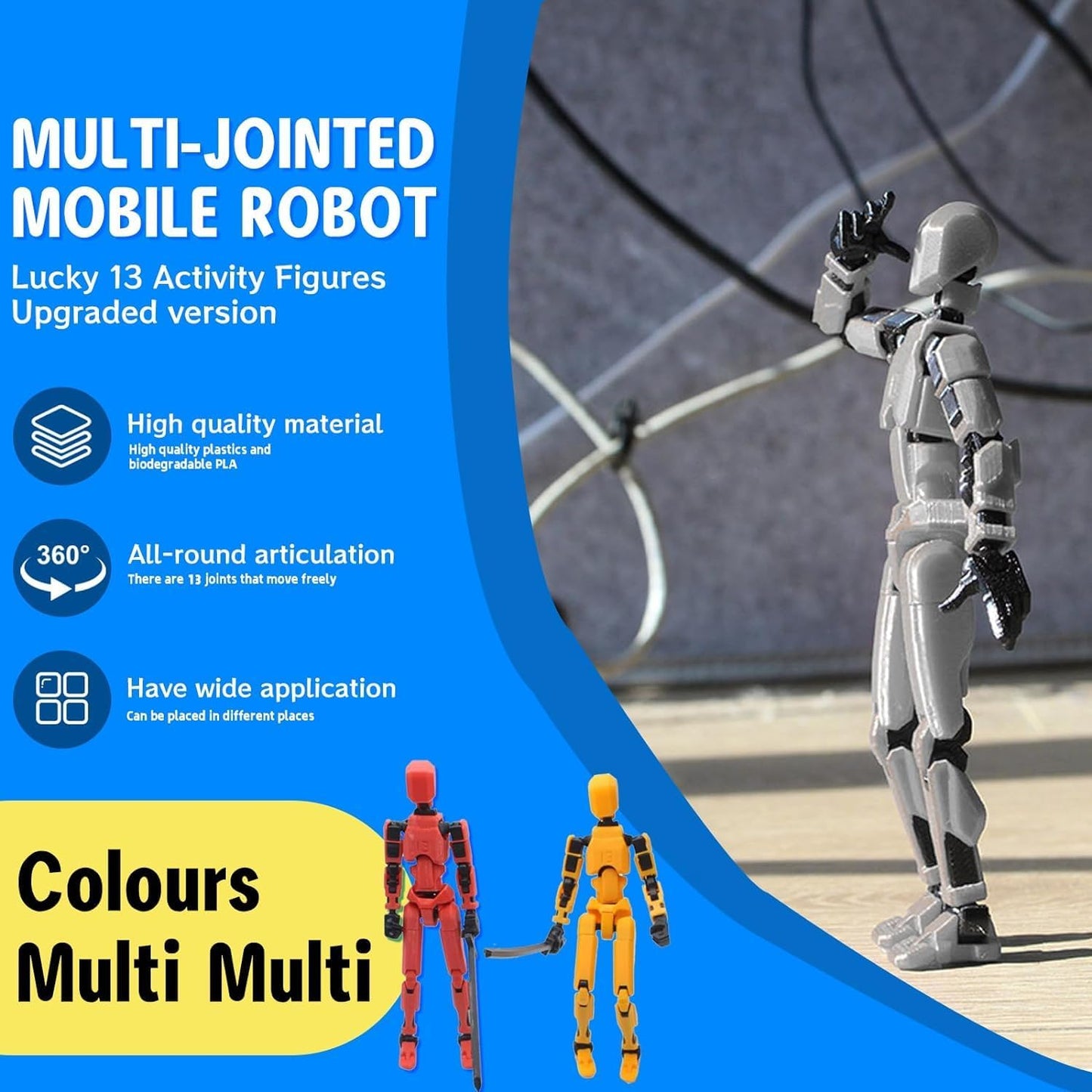 Hot MerryXD 6 Pack Assembly Completed T13 3D Action Figure,Dummy Nova Titan Lucky 13 Action Figure 3D Printed Multi-Jointed Movable Toy