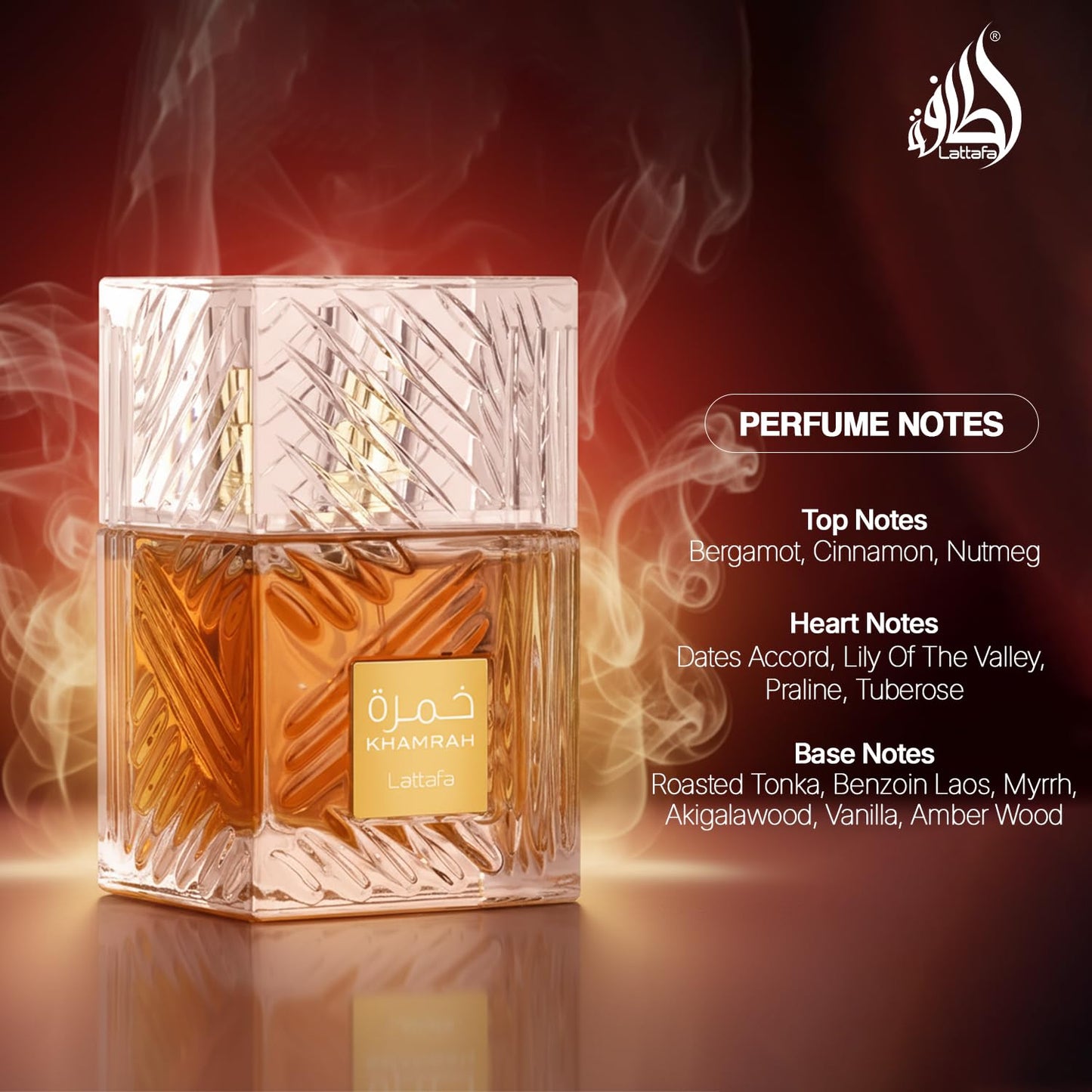 HotLattafa Khamrah - Vanilla, Warm Spicy, Amber, Cinnamon - Eau de Parfum Long-Lasting Fragrance for Unisex, 3.40 Ounce / 100 ml | Unisex, Long-Lasting Fragrance, 3.40 Ounce / 100 Unisex, Long-Lasting Fragrance, 3.40 Ounce / 100 ml