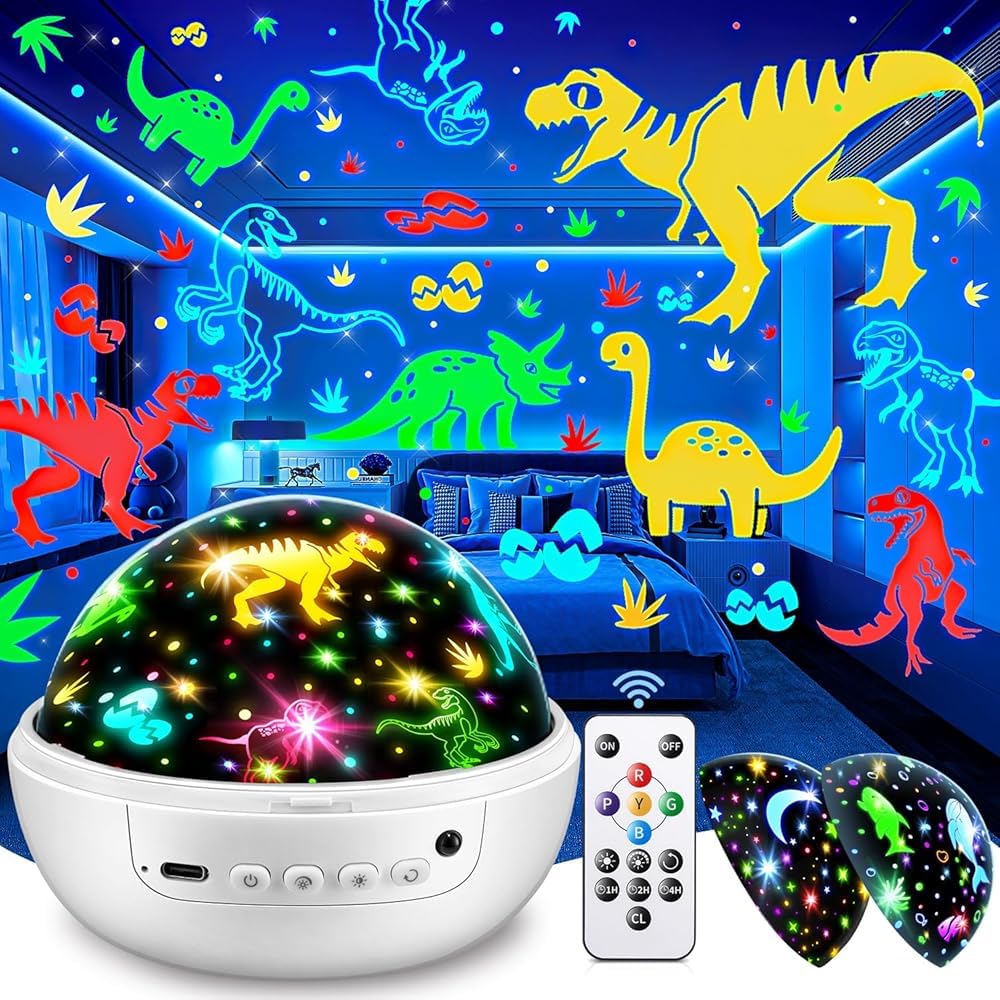 Hot Staryou Dinosaur Toys for Kids 3-5, 【Remote+3 Films+93 Effects】 Dinosaur Toys for Kids 2-4, 【3 Timer+5 Brightness】 2 Year Old Boy Gift, Rotate 2 Year Old boy Birthday Gift, Boys Toys